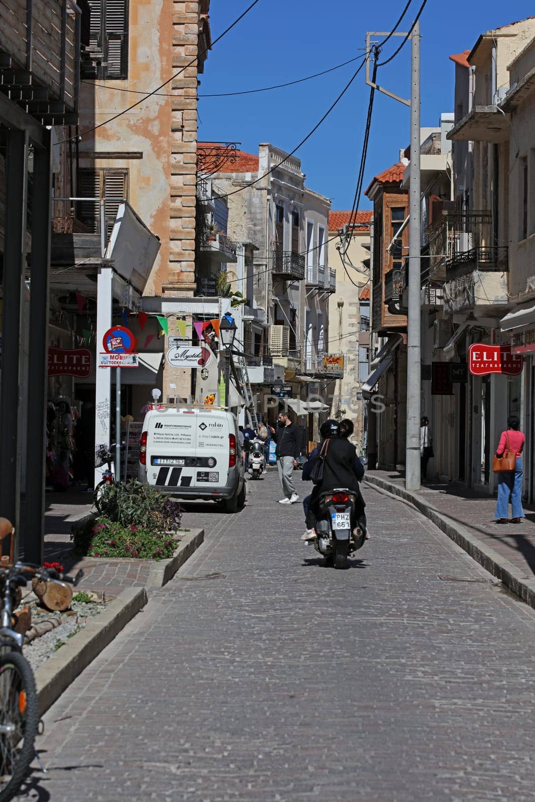 Rethimnon, Greece, Friday 15 March 2024 Crete island holidays exploring the old ancient stone city close up summer background carnival season high quality big size printings