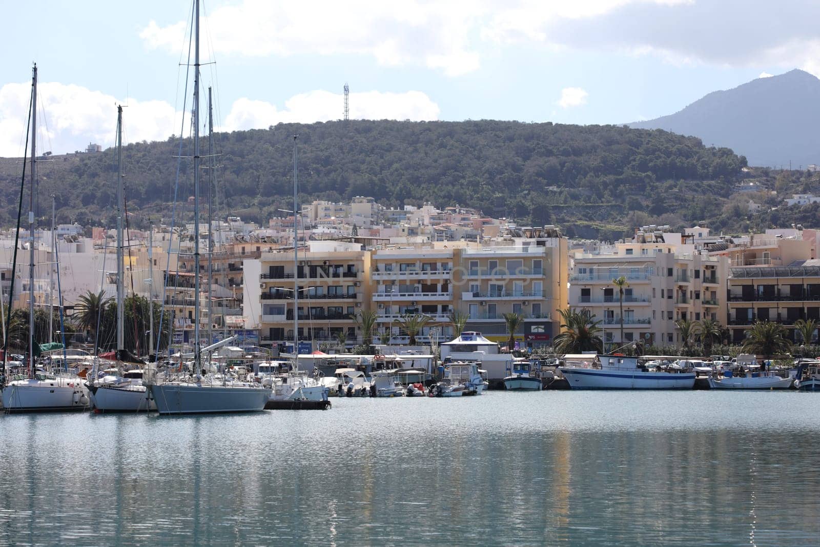 Rethimno, Greece, Friday 15 March 2024 Crete island holidays exploring the city port riviera luxury yachts close up summer background carnival season high quality big size prints