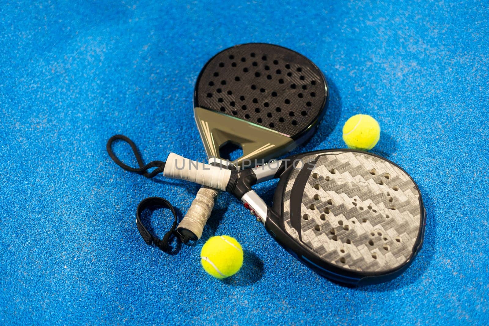 padel tennis racket sport court and balls by Andelov13