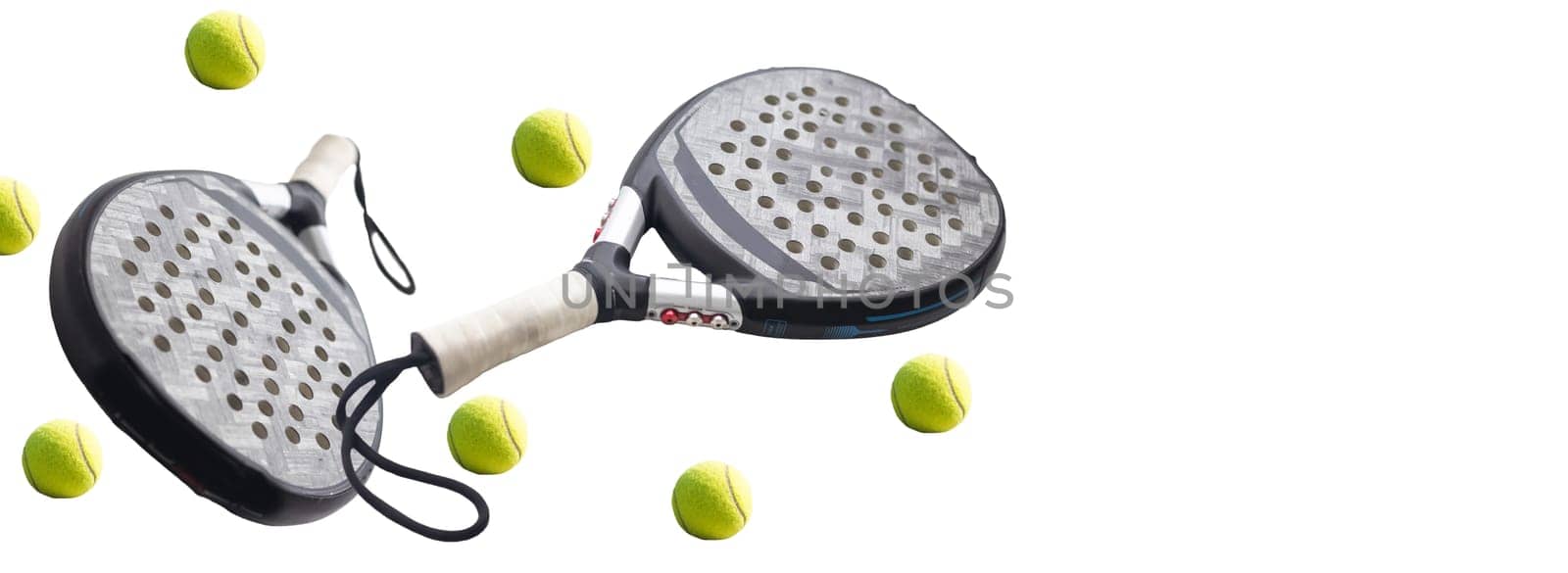Isolated paddle tennis objects. padel racket by Andelov13