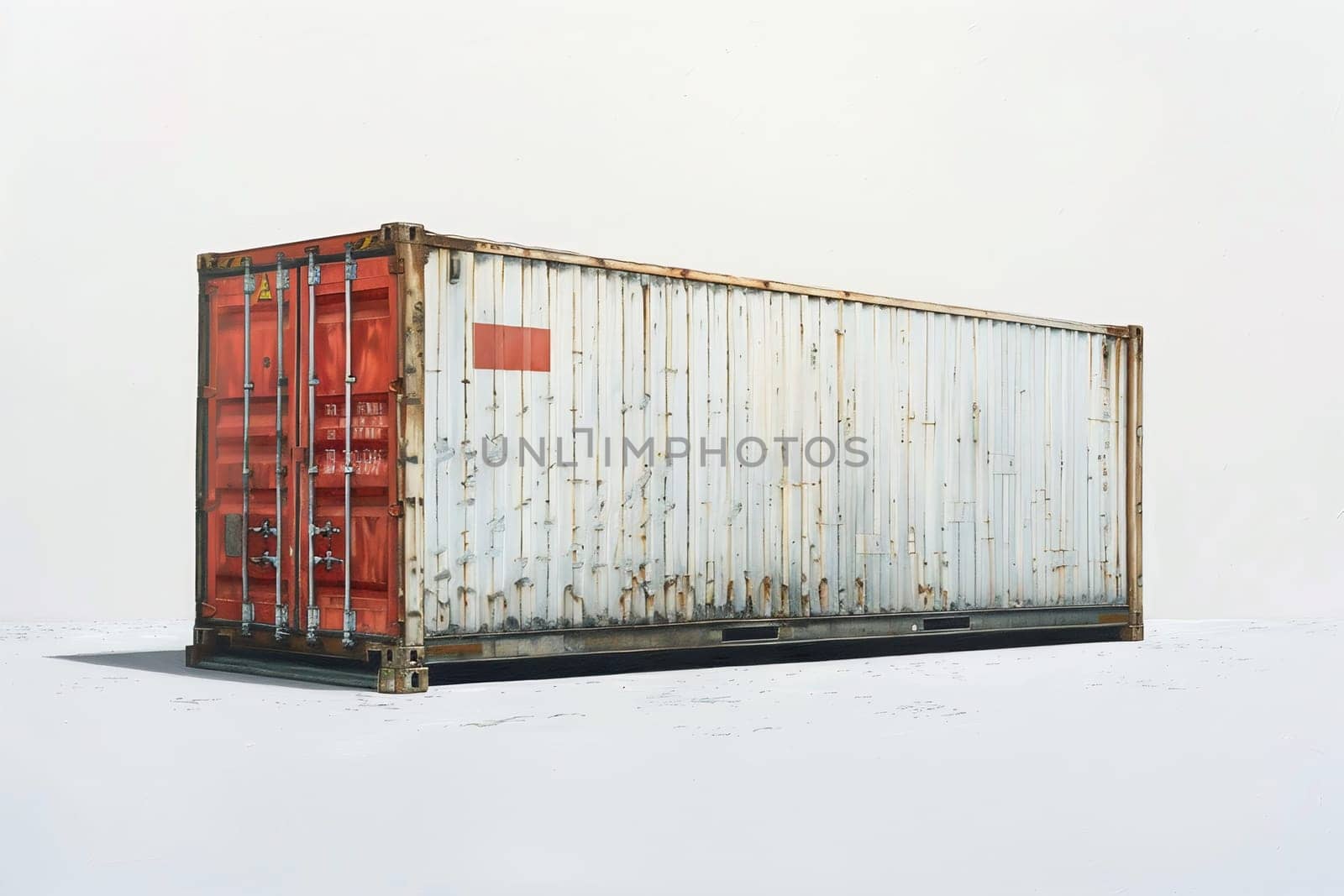 Freight shipping container with flag of china on crane hook - 3D illustration. High quality photo
