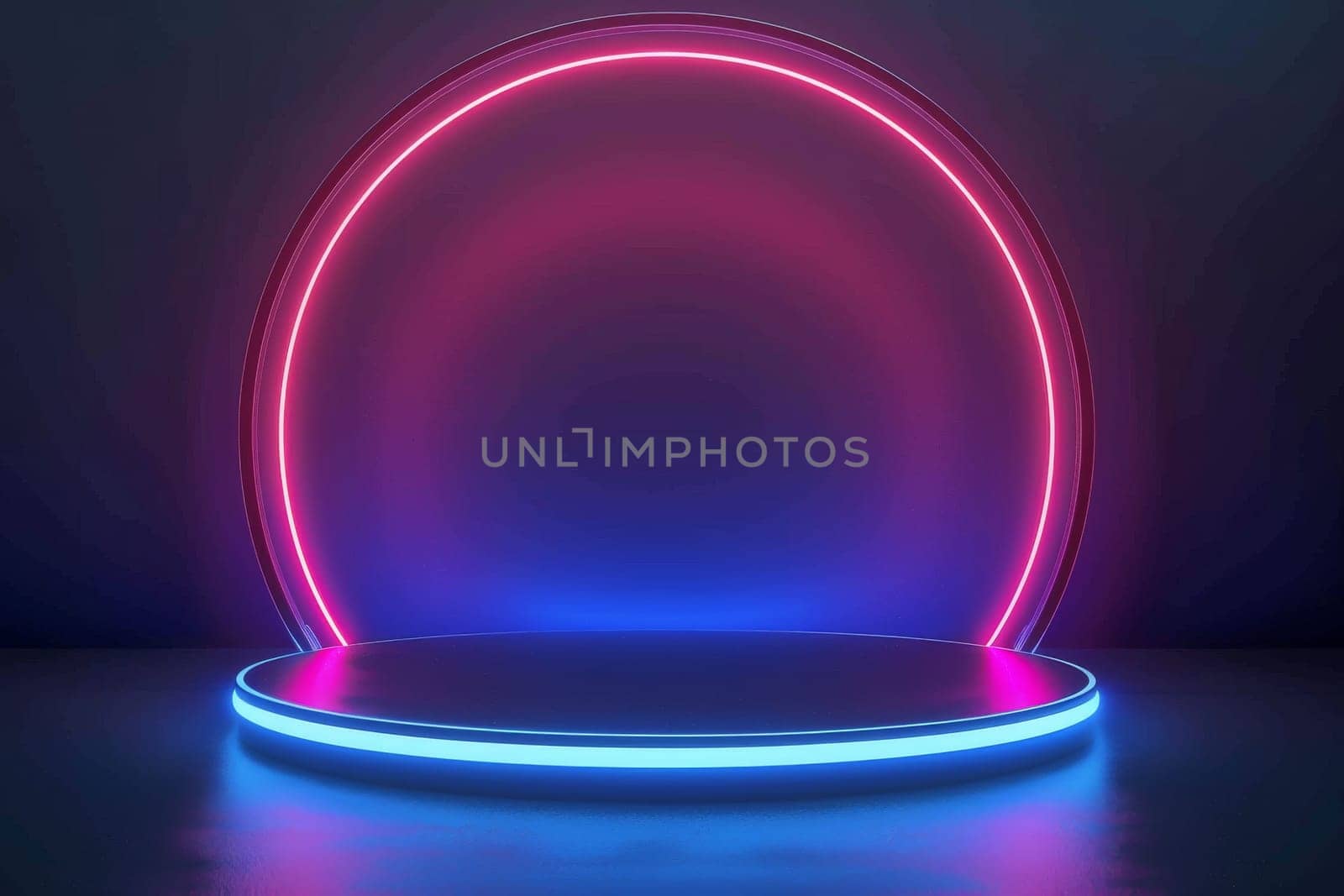 Abstract circle neon background. HUD futuristic technology.