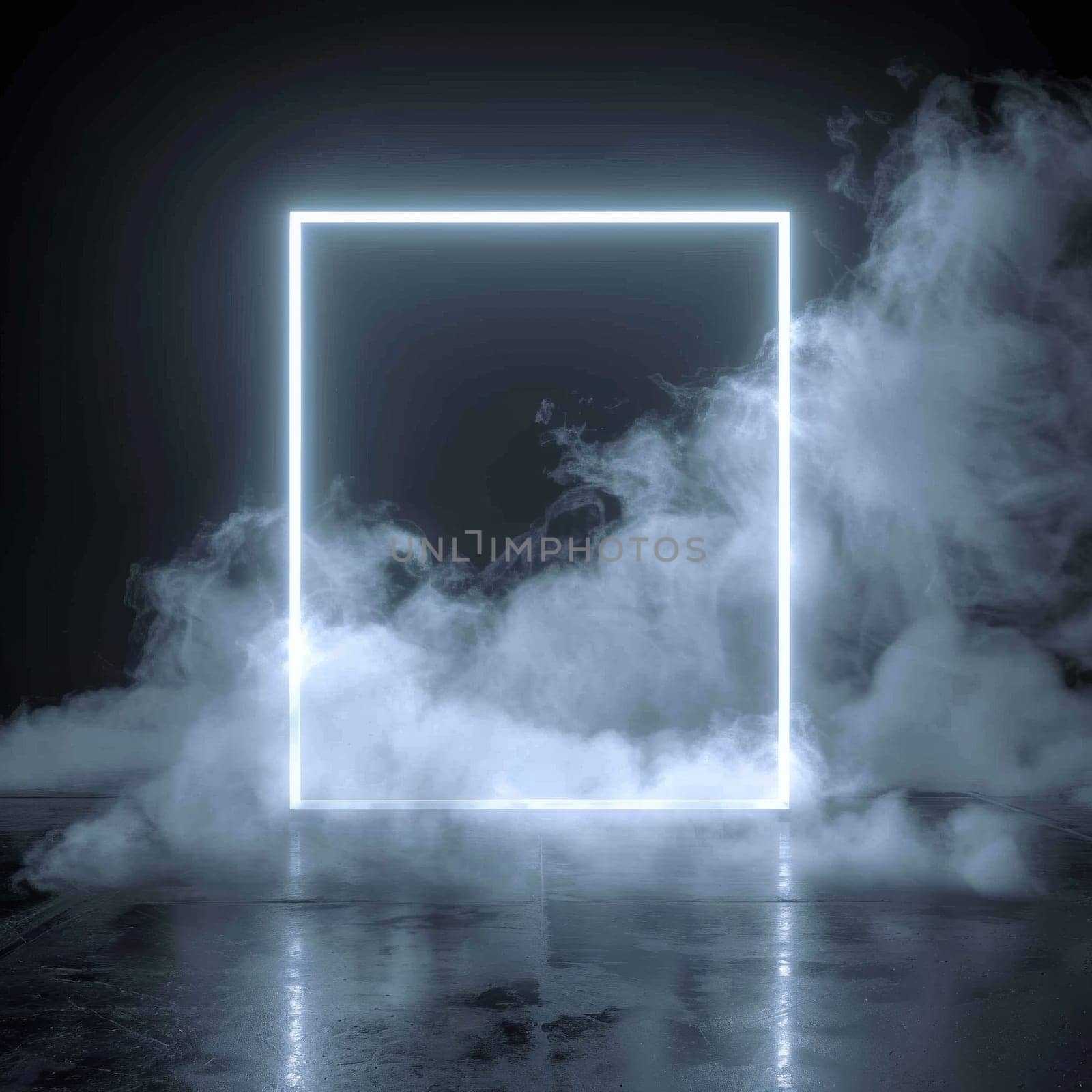 Abstract square neon background. futuristic technology by itchaznong