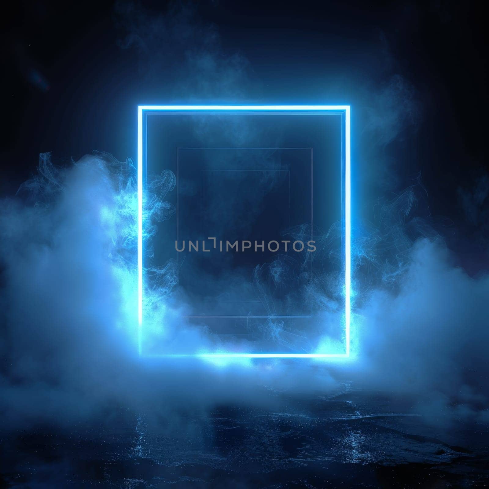 Abstract square neon background. futuristic technology by itchaznong