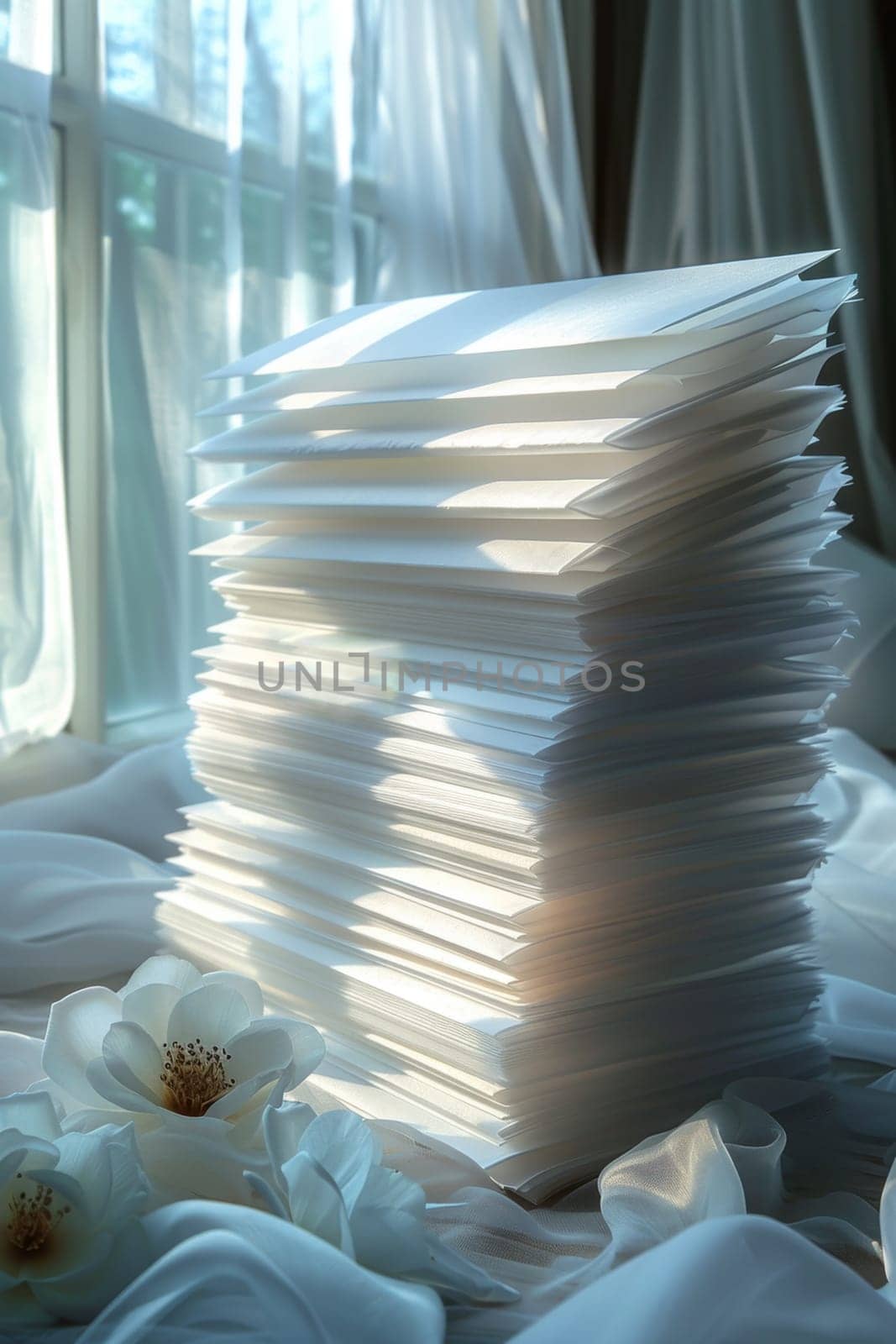 A stack of parcels on the table to be sent. The concept of delivery by Lobachad