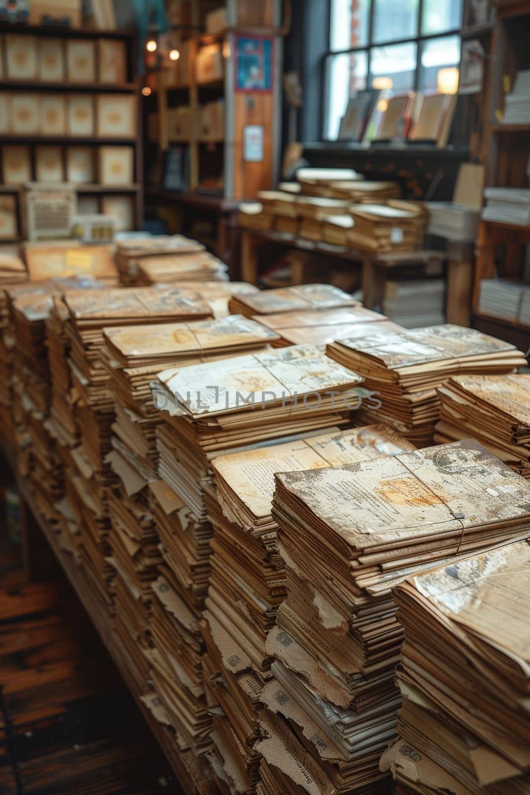 A stack of parcels on the table to be sent. The concept of delivery by Lobachad