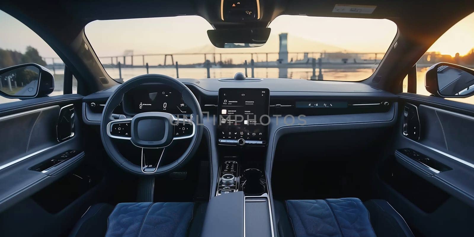 EV Dashboard Car interior modern transport by Andelov13