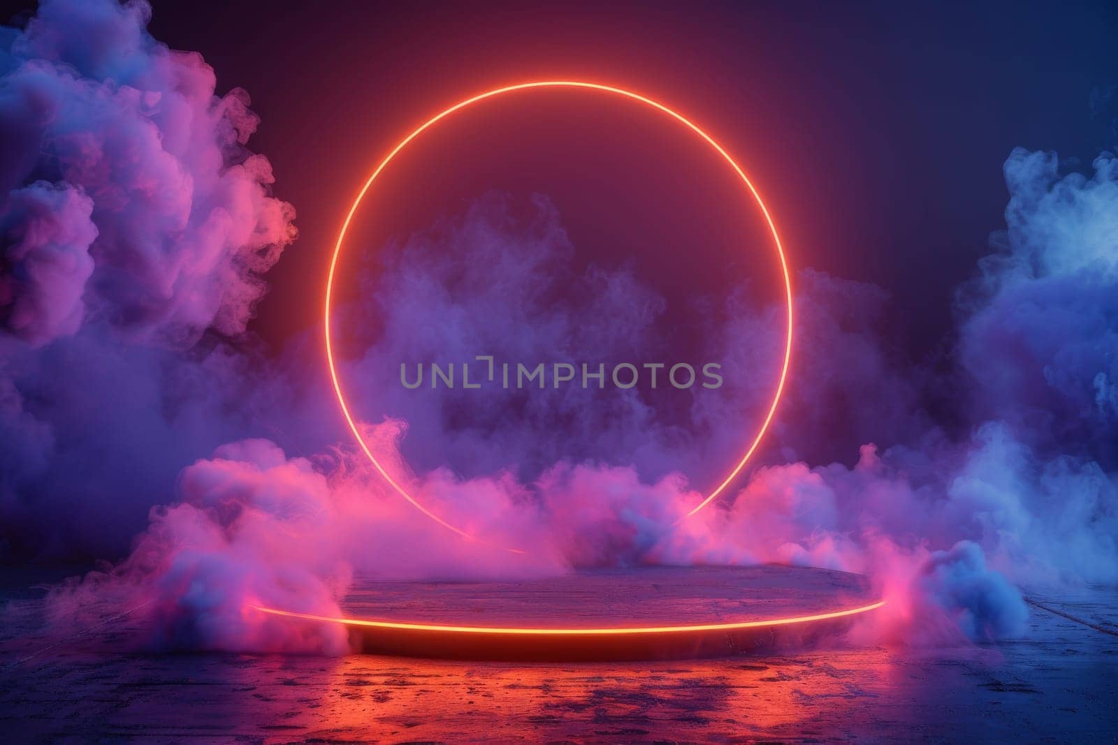 Abstract circle neon background. HUD futuristic technology by itchaznong