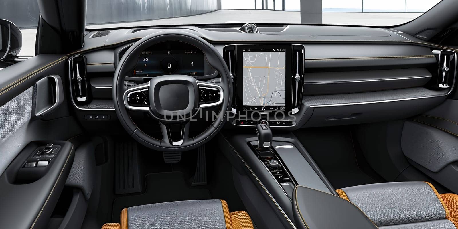 EV Dashboard Car interior modern transport by Andelov13