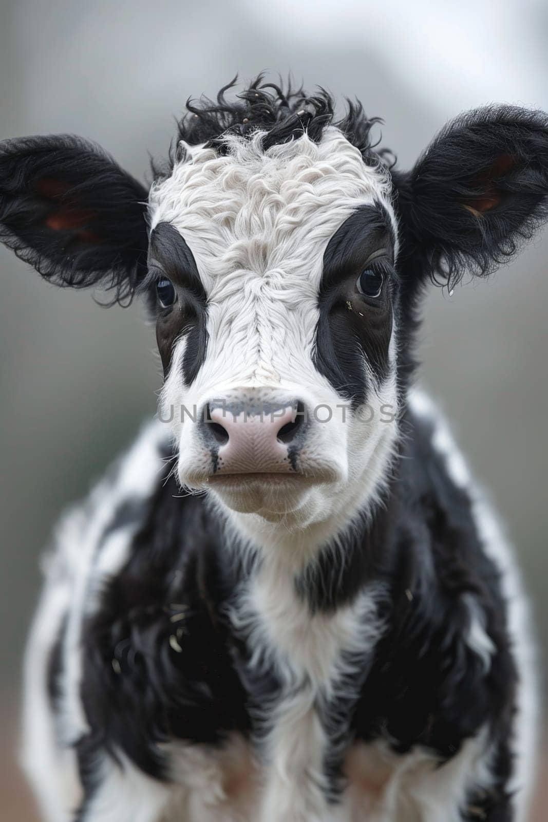 Portrait of a cow looking at the camera by Lobachad