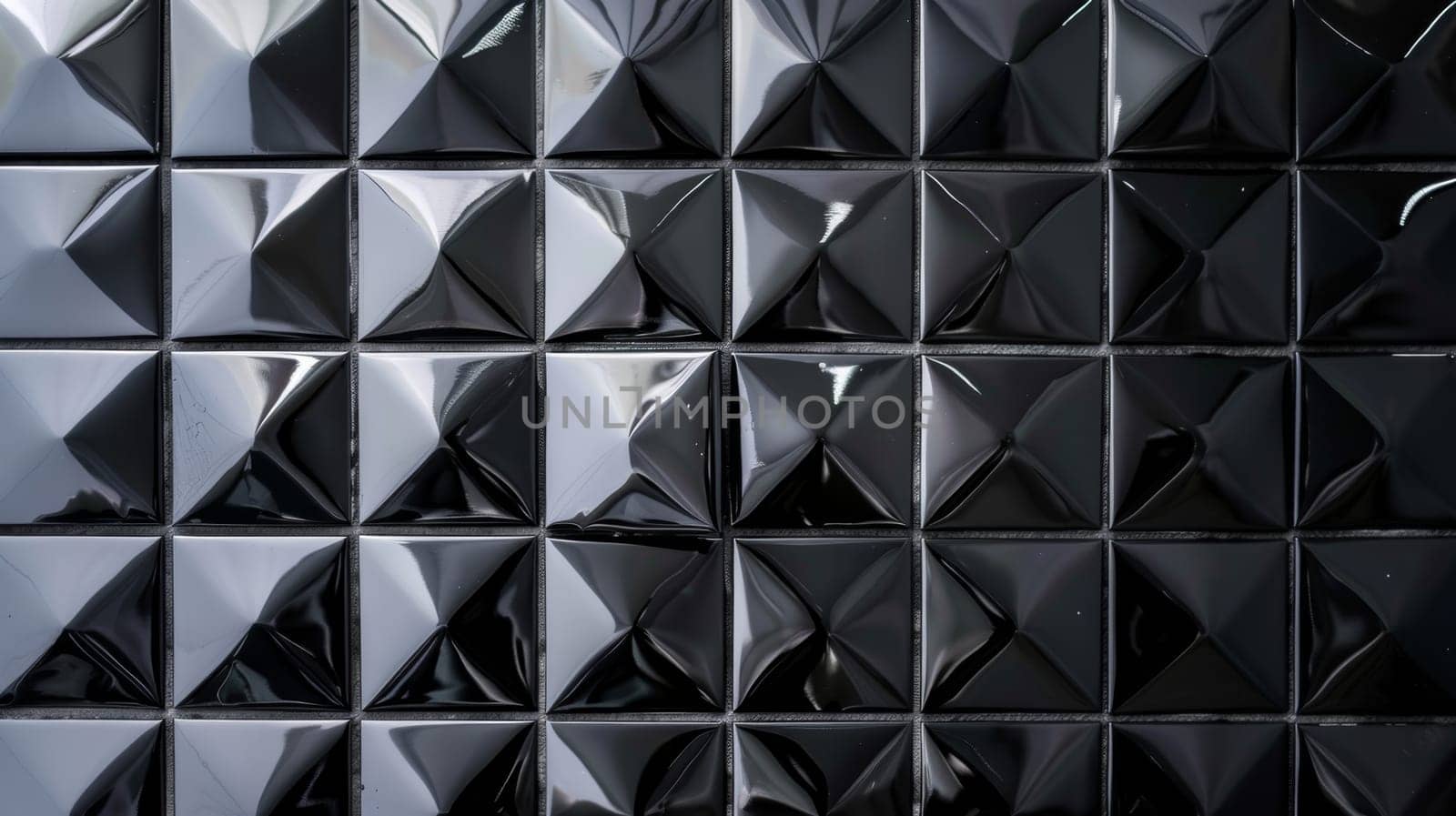 A pattern of 3D cubes. Abstract mosaic of black squares.