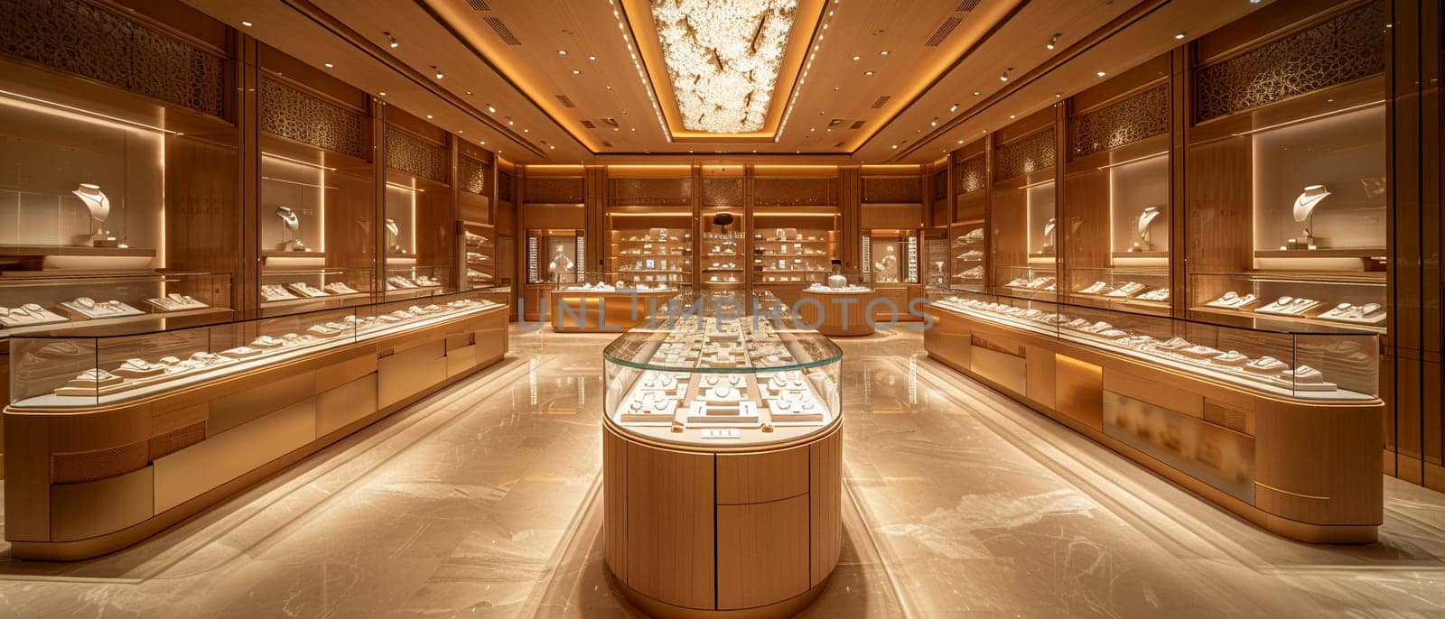 Upmarket Jewelry Store with Precious Gems in Elegant Disarray by Benzoix