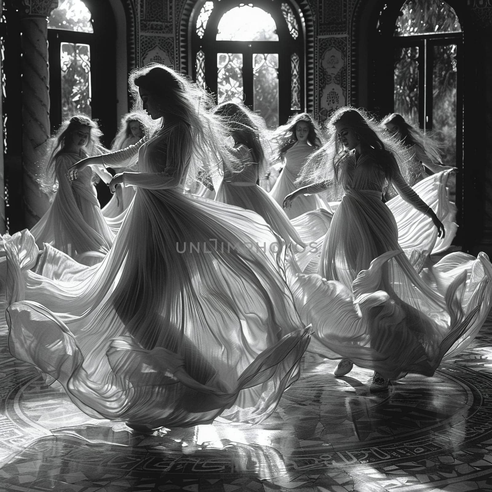 Sufi Whirling Dervish Skirts in Gentle Rotation The skirts motion blurs by Benzoix