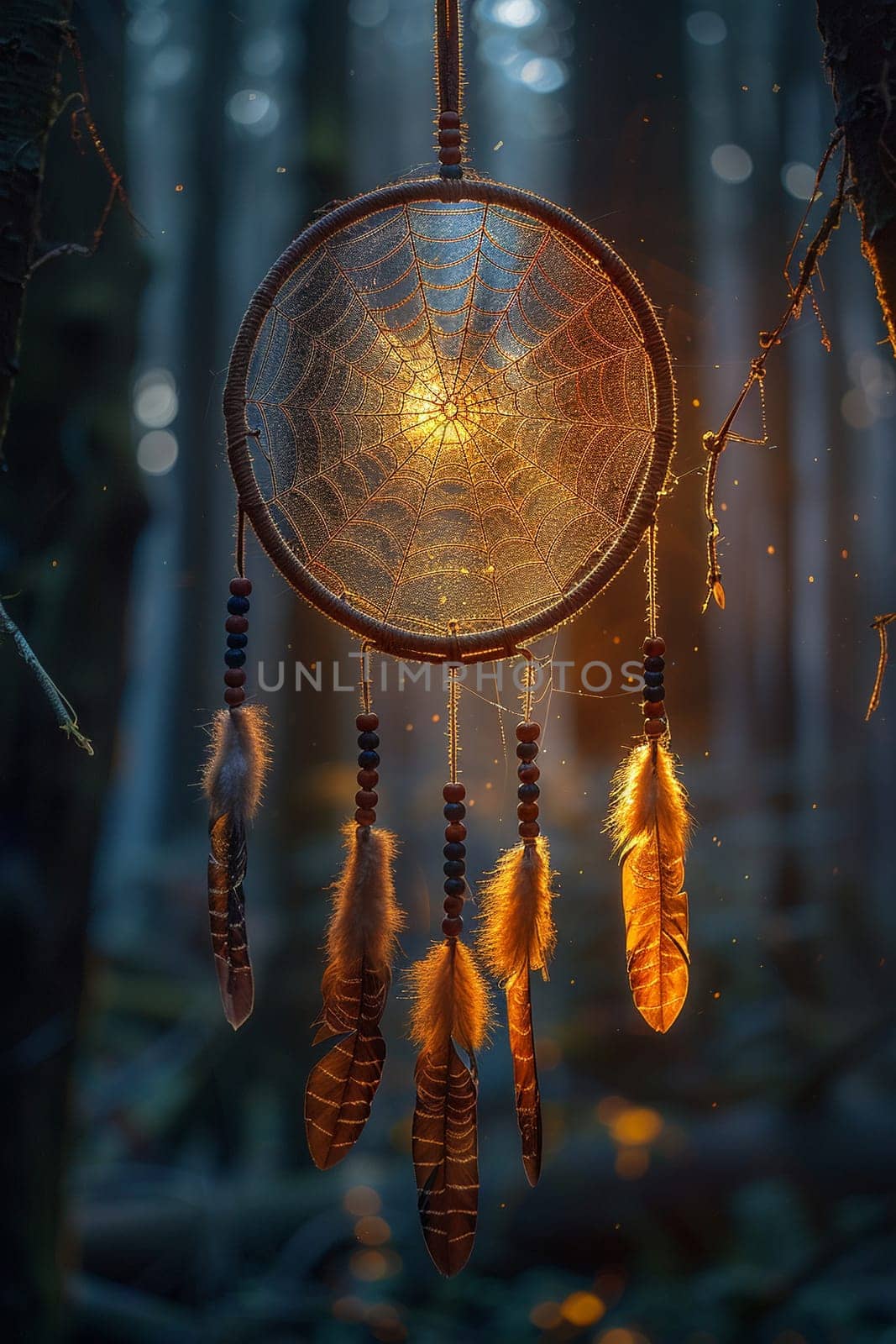 Native Dream Catcher Swirling in the Wind The intricate web merges with the air by Benzoix