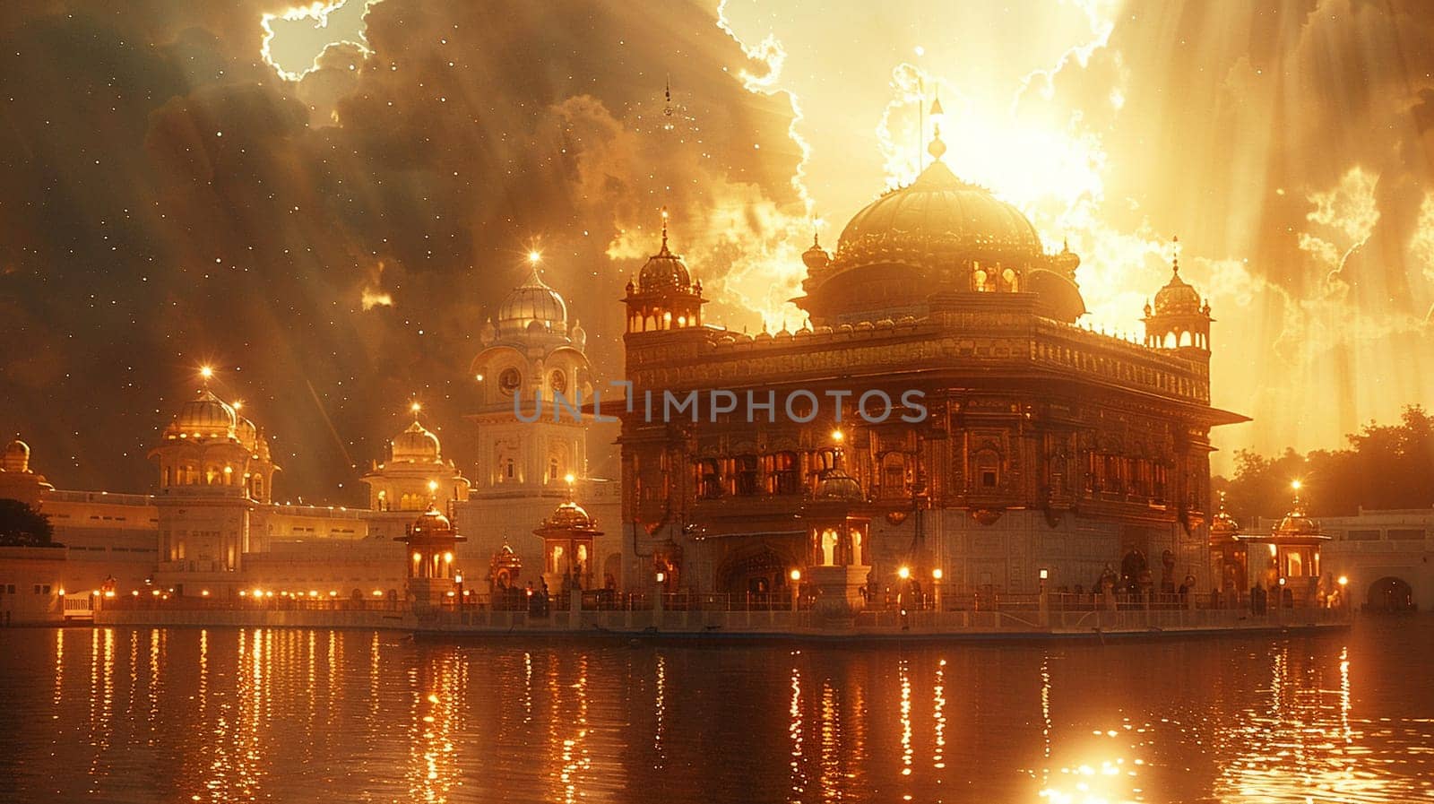 Golden Temple Dome Shining Under the Sun, The gleaming curvature stands out as a beacon of devotion and sacred architecture.