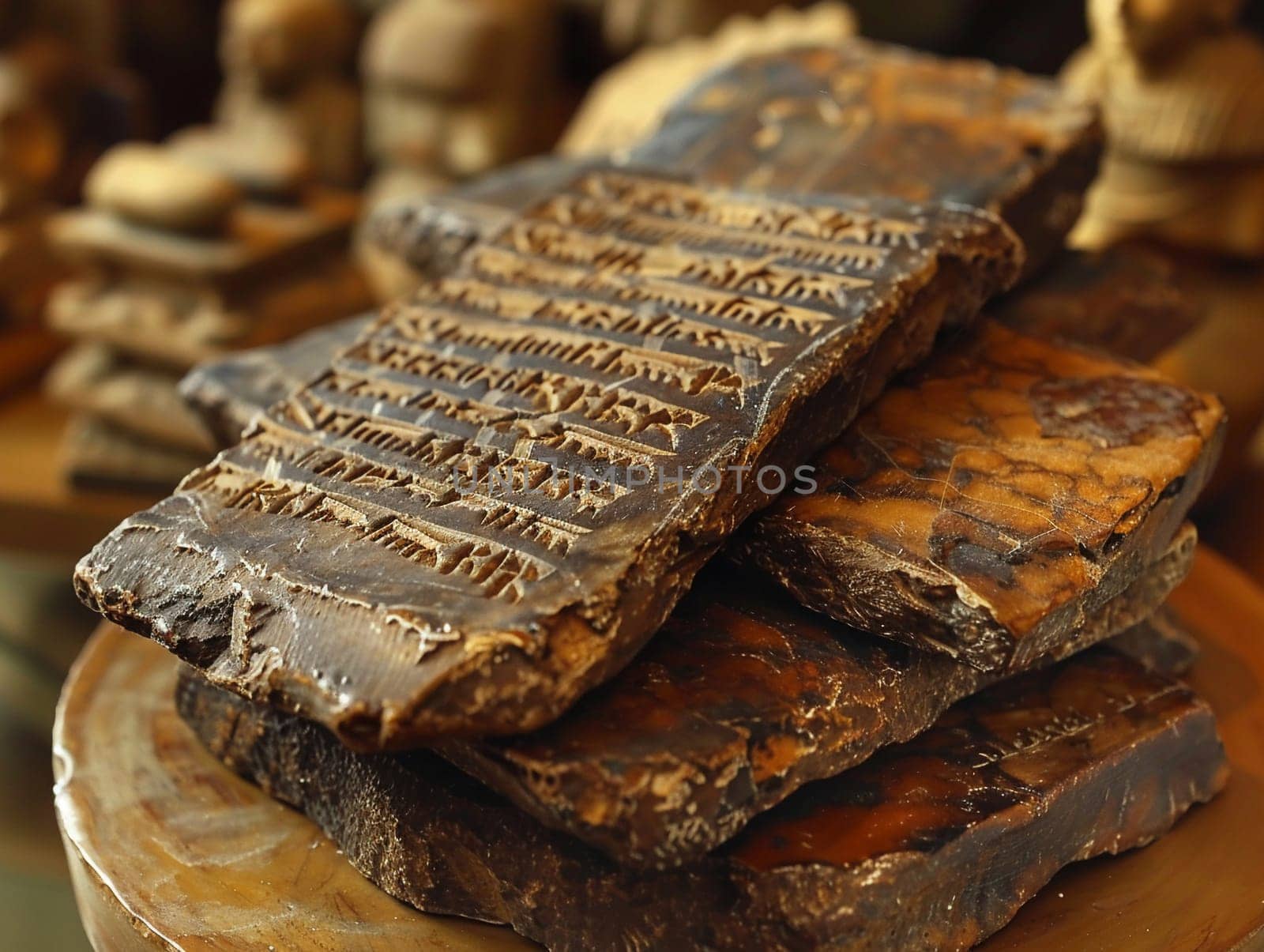 Sumerian Cuneiform Tablets Preserving the Oldest of Stories The script blurs into clay by Benzoix