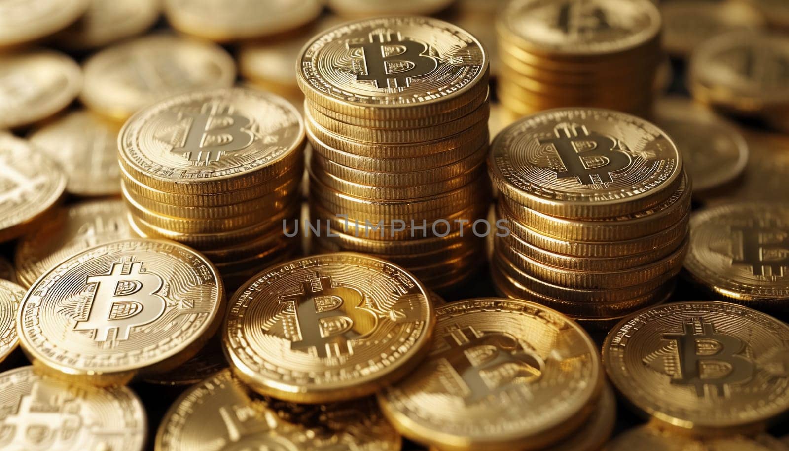 Bitcoin, close-up of a cryptocurrency coin. High quality photo