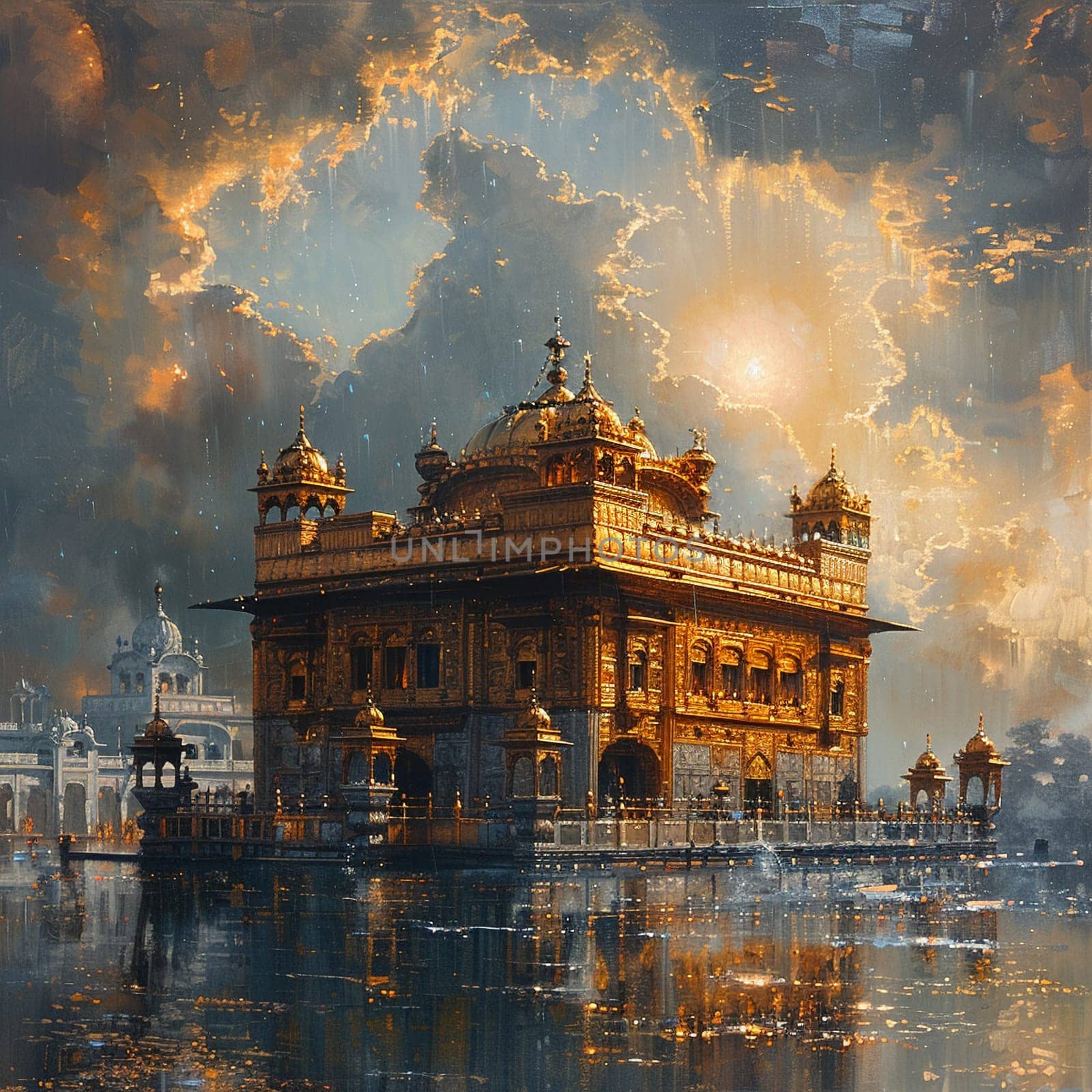 Golden Temple Dome Shining Under the Sun by Benzoix