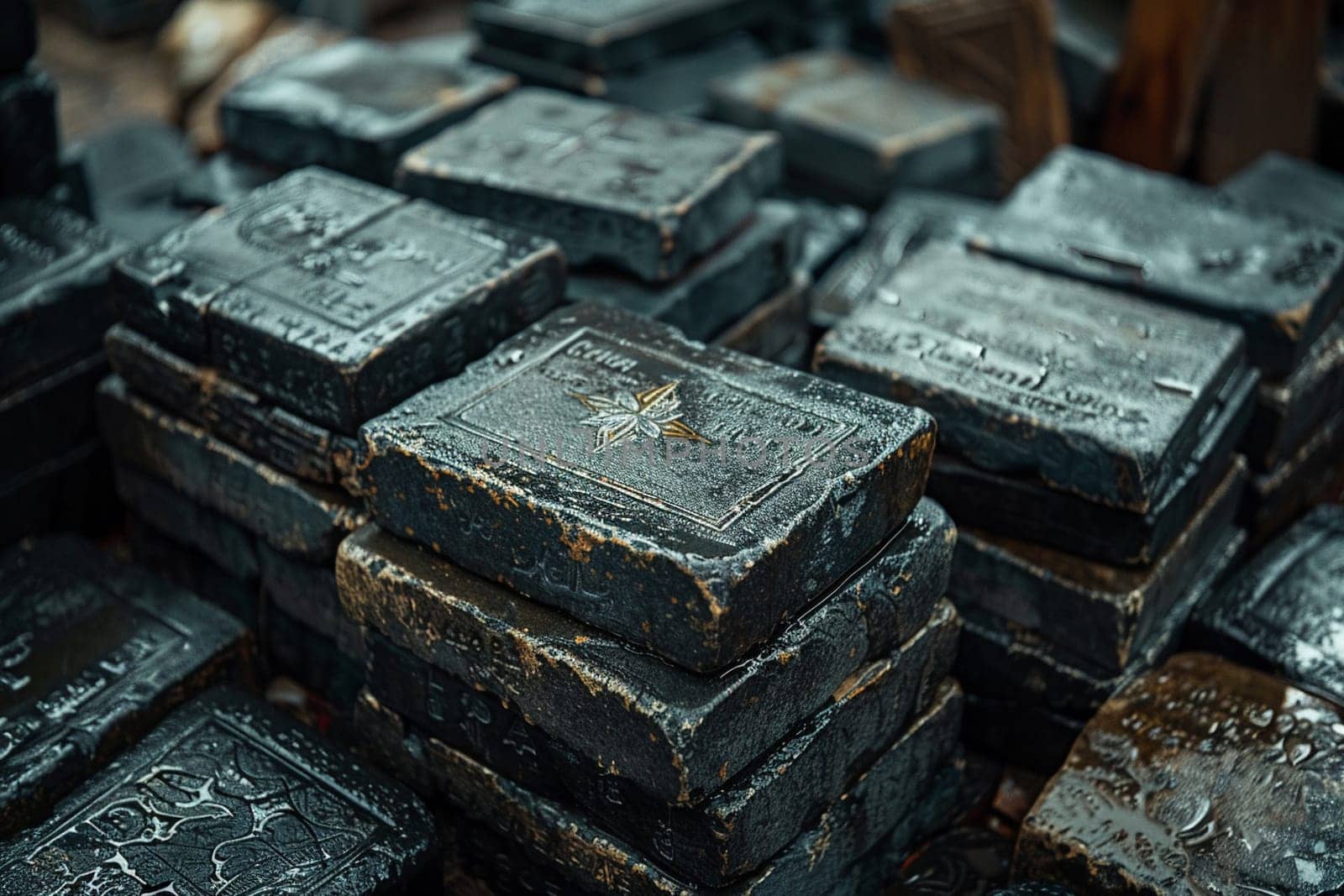 Ancient Stone Tablets Engraved with Sacred Texts by Benzoix