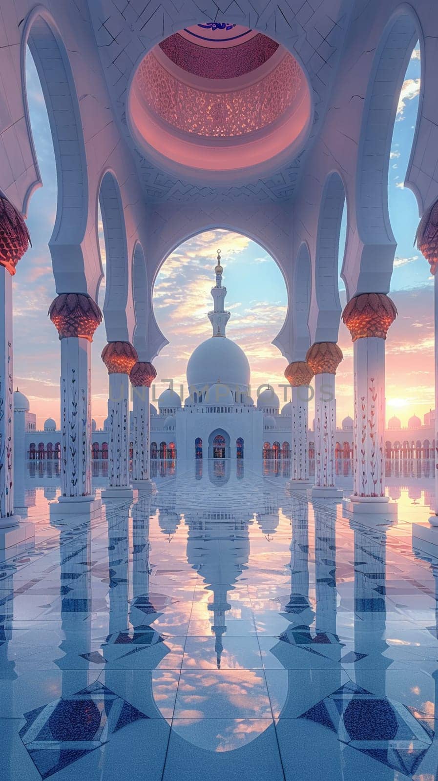 Islamic Architecture with Domes and Arches in Soft Focus The contours blur into a skyline by Benzoix