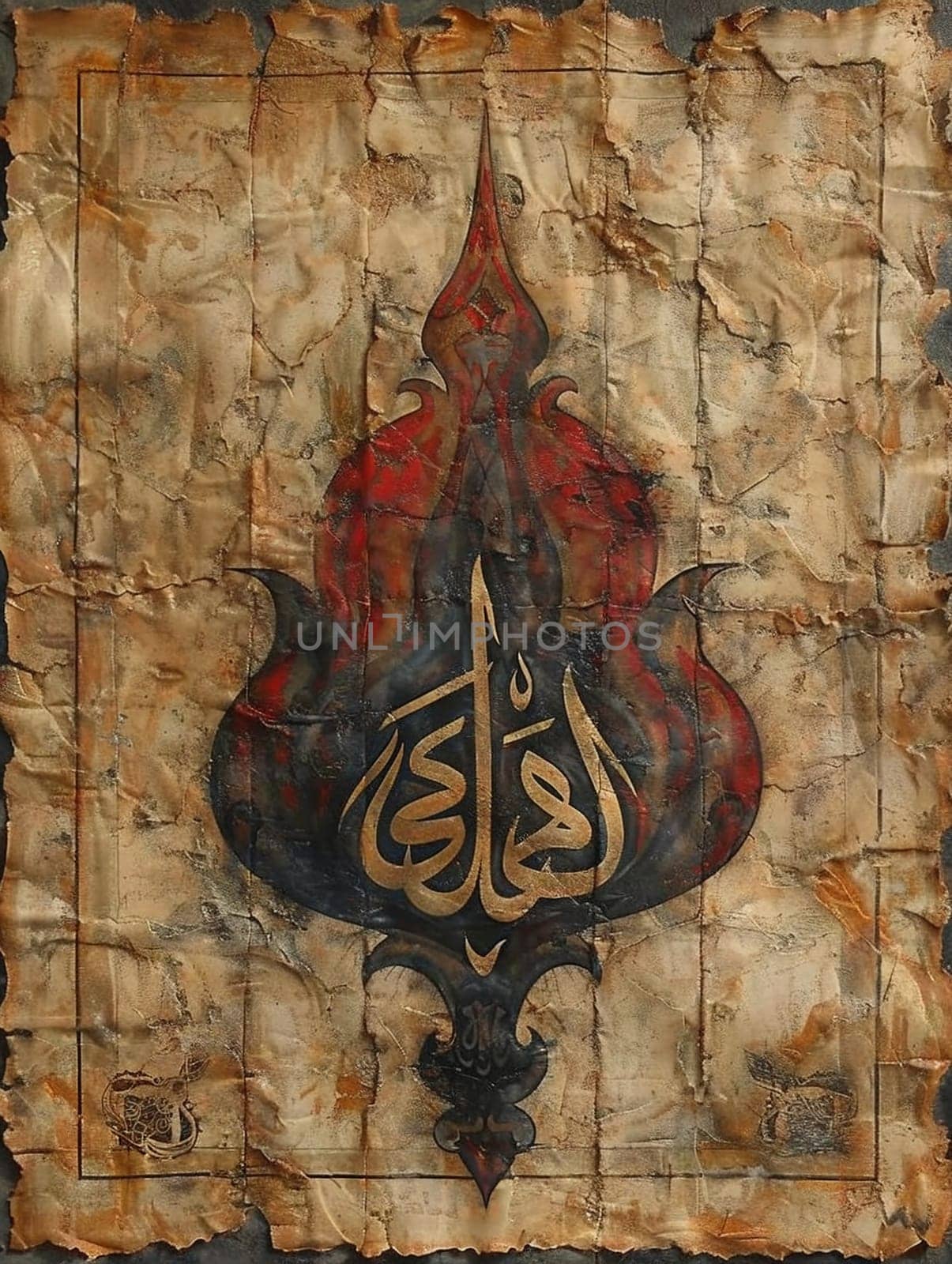 Islamic Calligraphy Flowing on Parchment The graceful script blurs into art by Benzoix