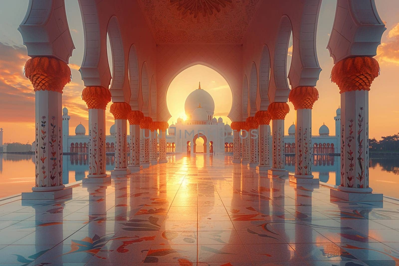 Islamic Architecture with Domes and Arches in Soft Focus The contours blur into a skyline by Benzoix