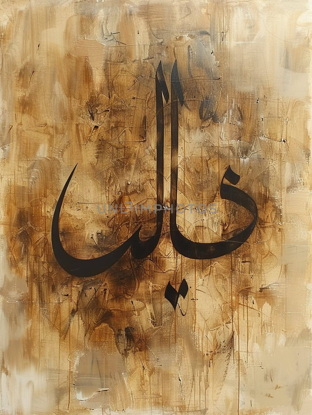 Islamic Calligraphy Flowing on Parchment, The graceful script blurs into art, conveying the beauty of Allah's words.