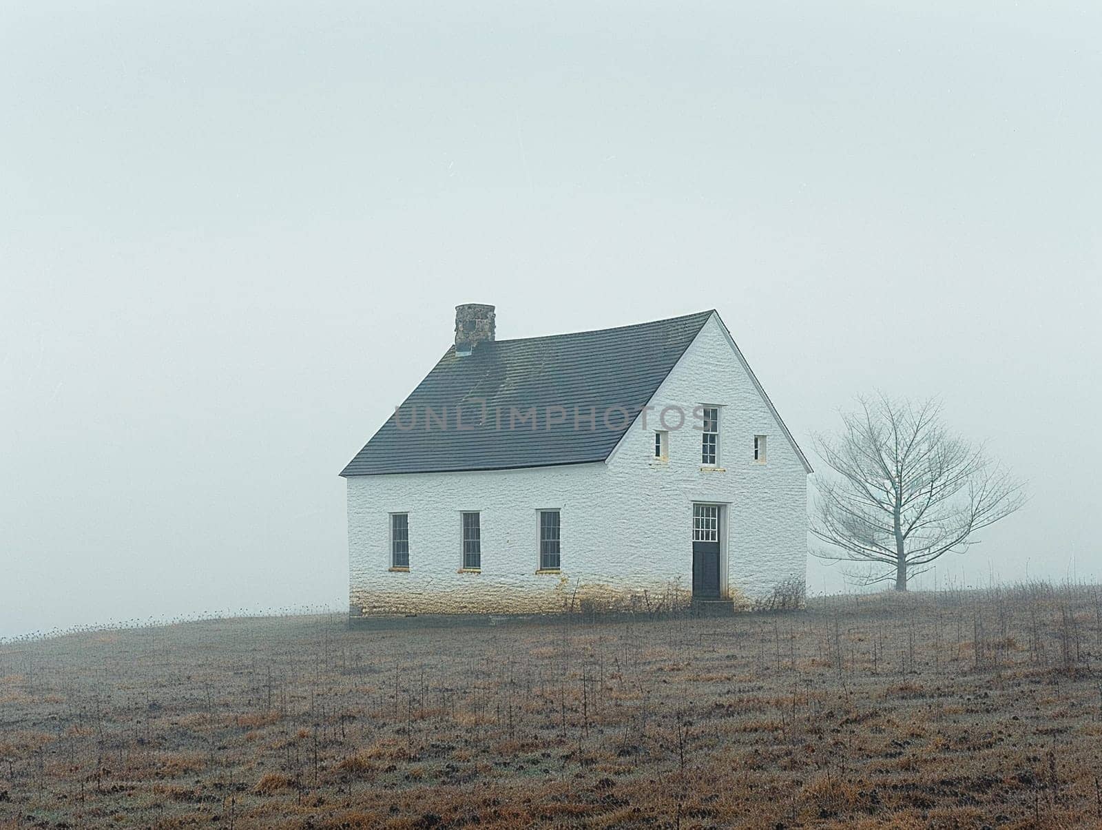 Quaker Meeting House in Gentle Silence, The simple building blurs into the landscape, a space for silent worship and reflection.