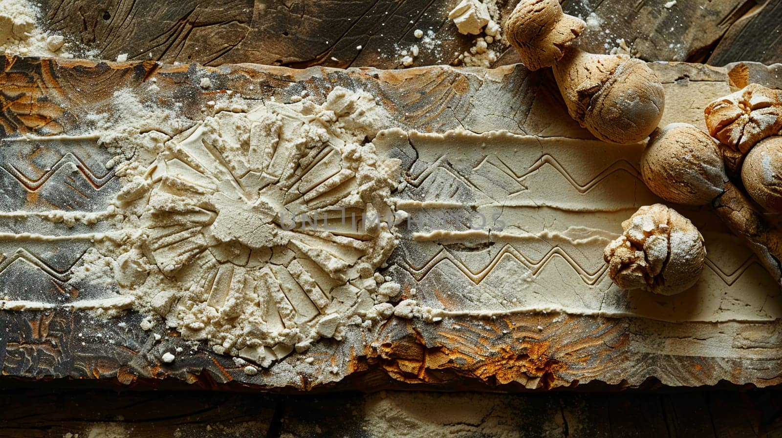 Vodou Veve Symbols Drawn in Flour for a Ceremony The intricate lines spread out by Benzoix