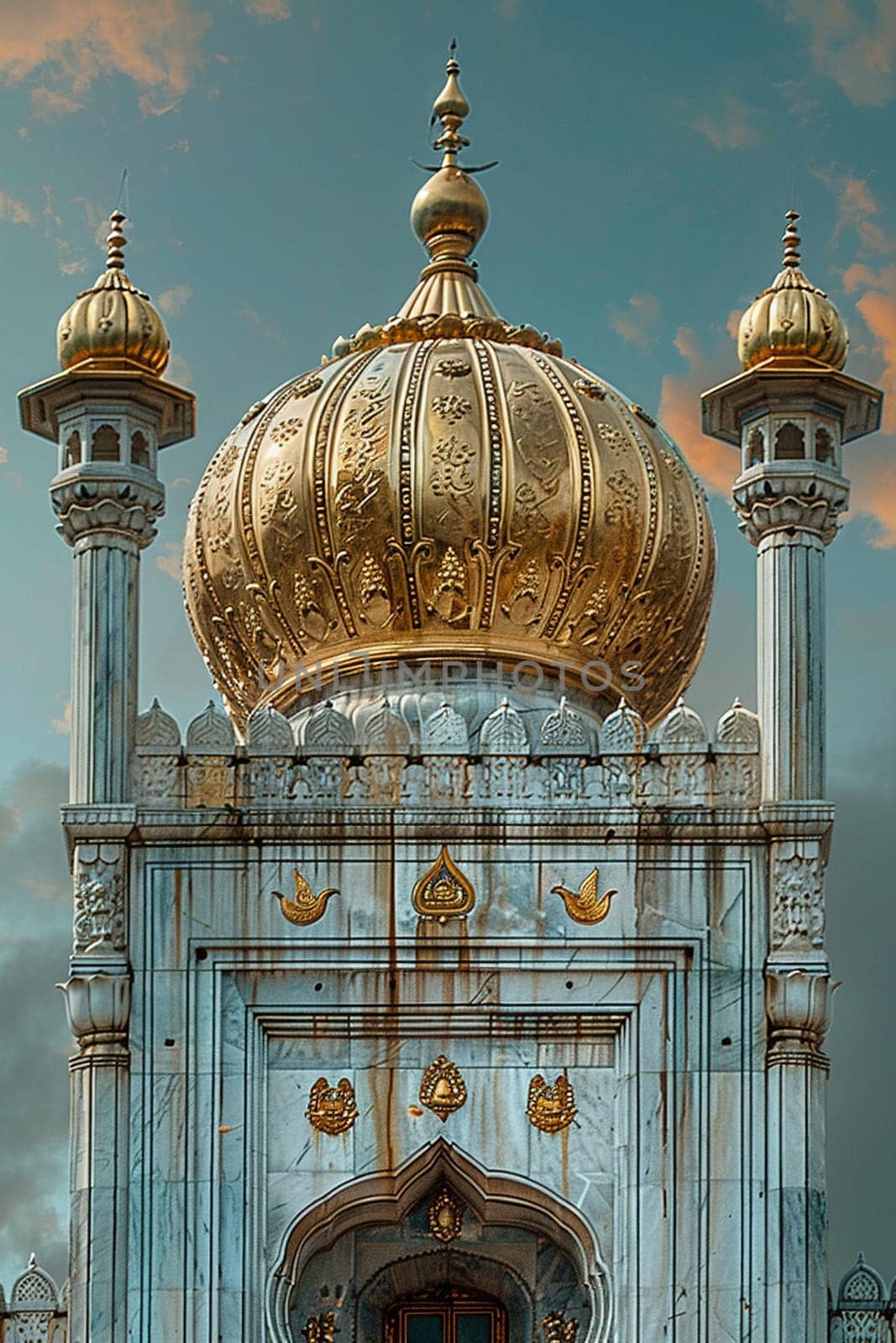 Sikh Khanda Emblem Displayed Proudly Against the Sky, The emblem stands against the elements, a symbol of spiritual sovereignty and justice.