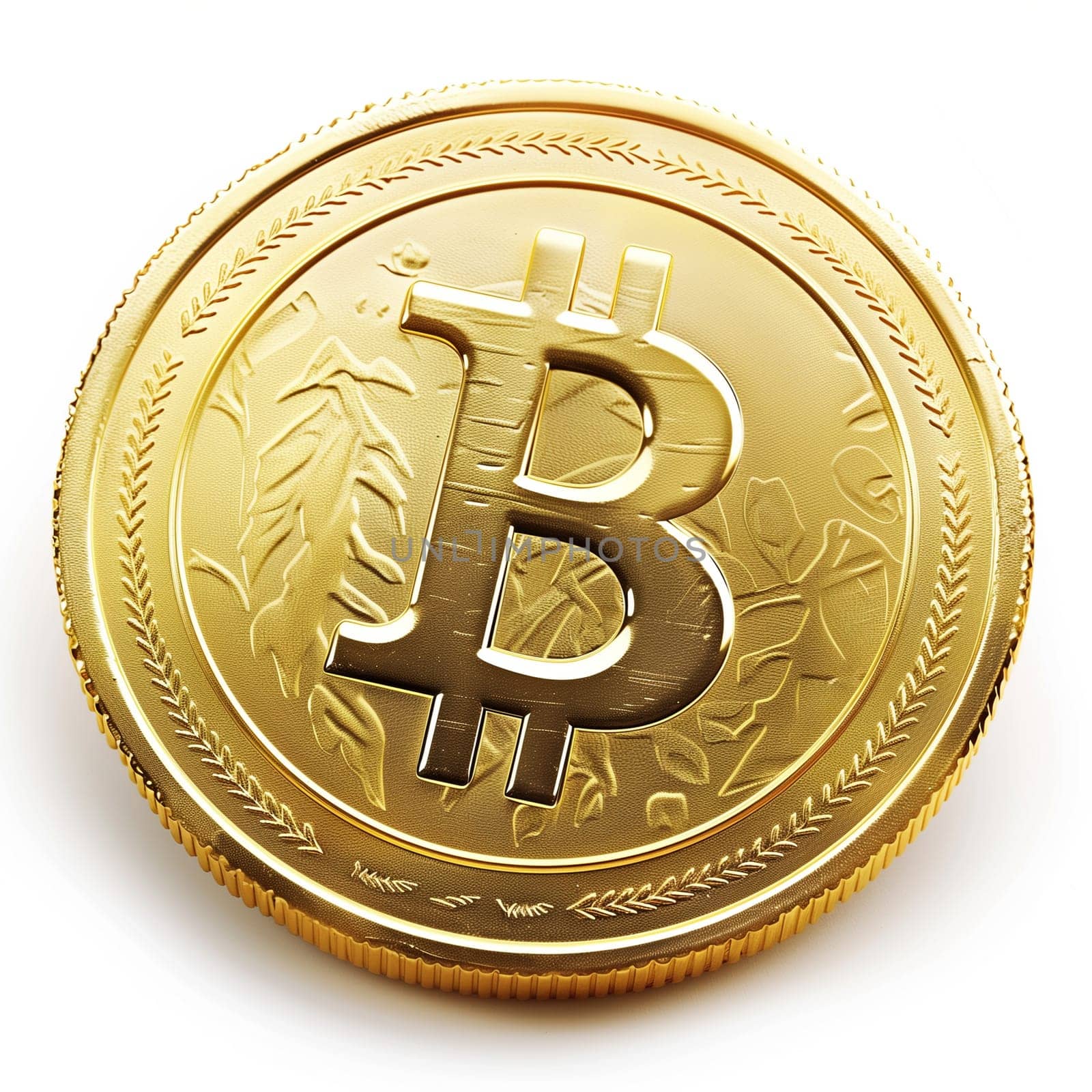 Bitcoin. Golden bitcoin isolated on white background
