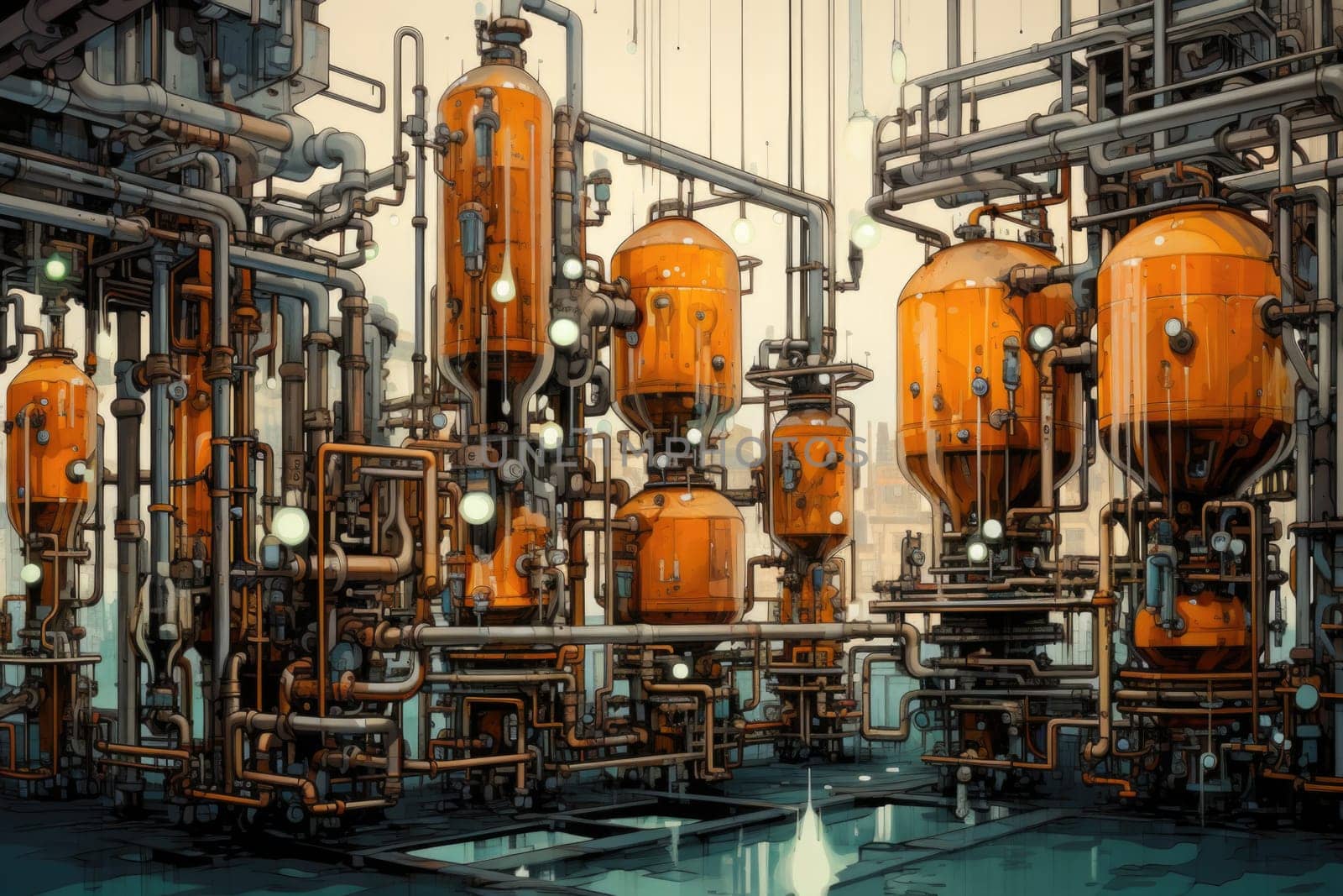 Industrial zone, oil refining equipment, Modern technologies by Lobachad