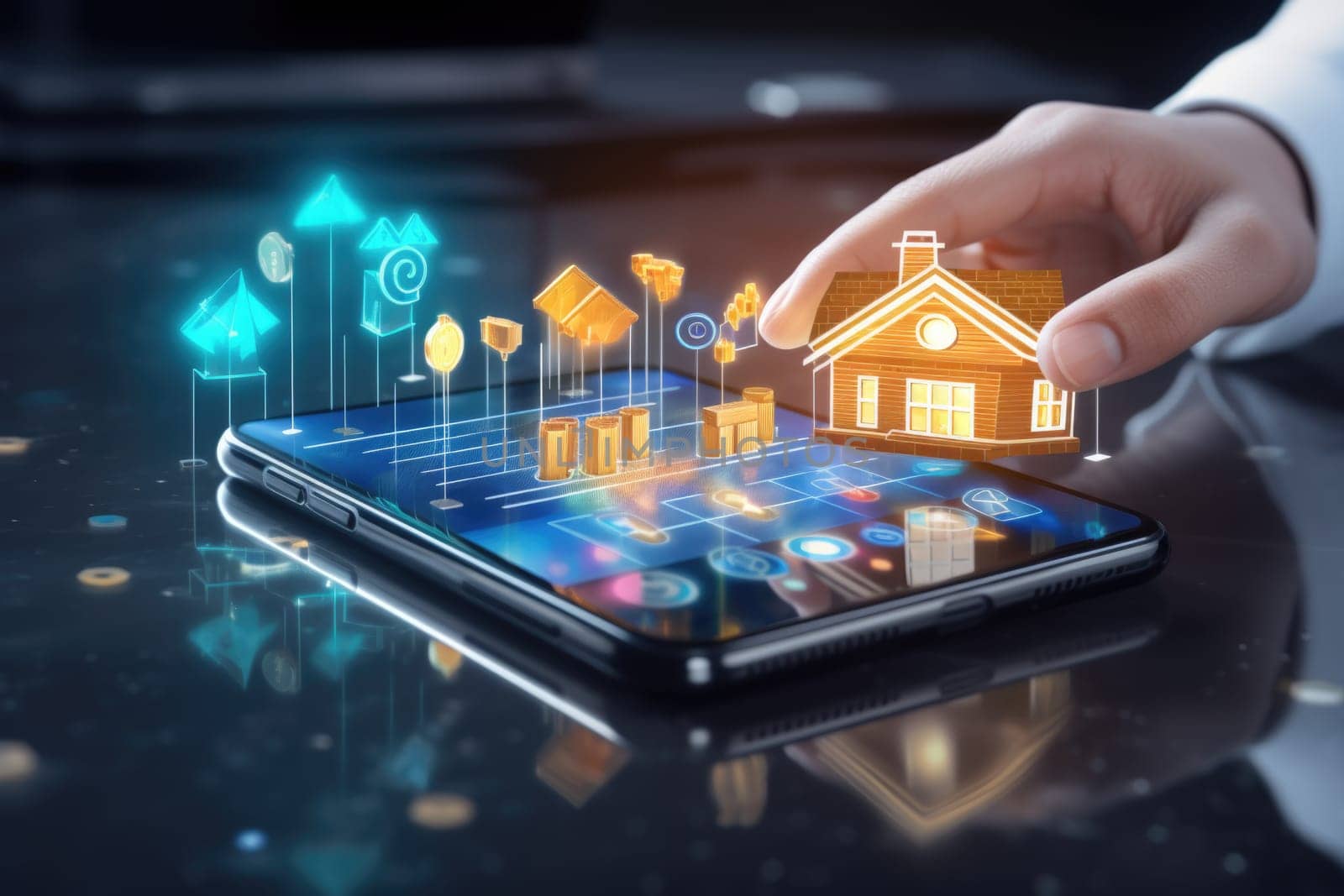 Technological innovations in the mortgage industry: a customer filling out an online mortgage application through a mobile application by Lobachad