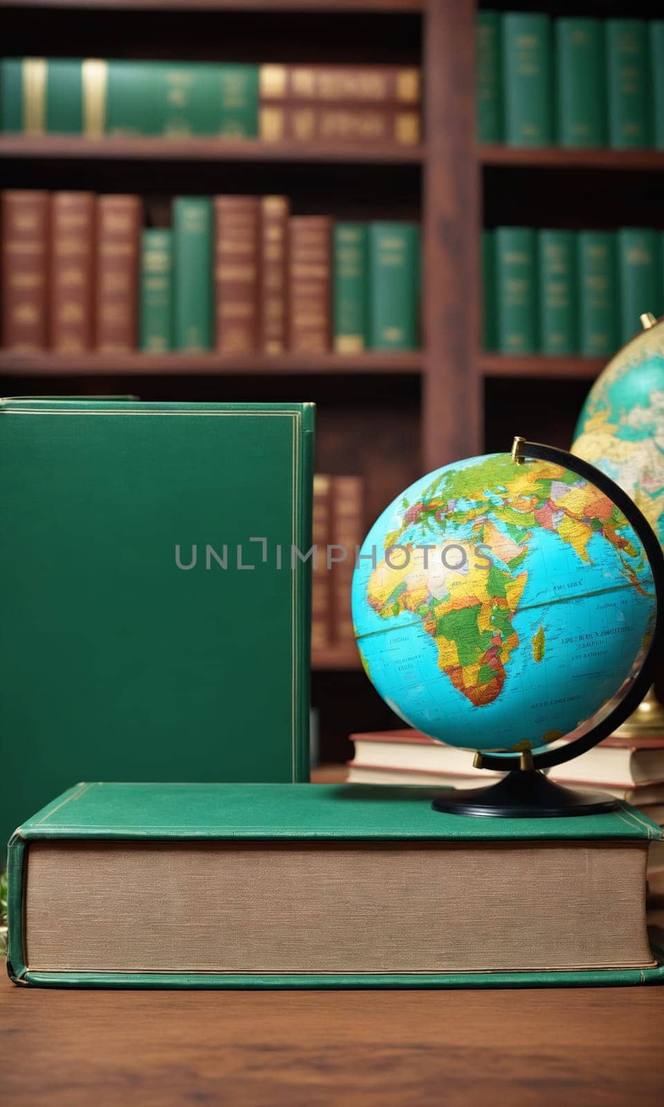 Globe and books on the table. Education concept. Back to school. by Andre1ns