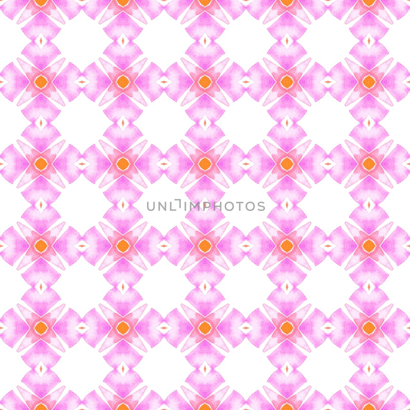 Textile ready bizarre print, swimwear fabric, wallpaper, wrapping. Orange splendid boho chic summer design. Hand drawn green mosaic seamless border. Mosaic seamless pattern.