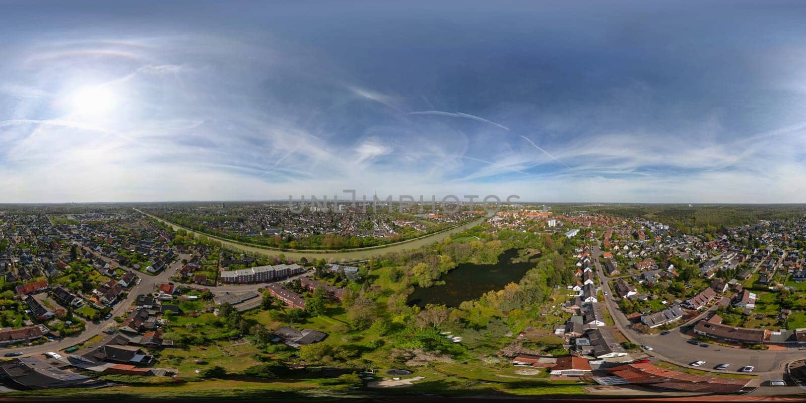 Aerial view of Hannover at day. Misburg. Lower Saxony.