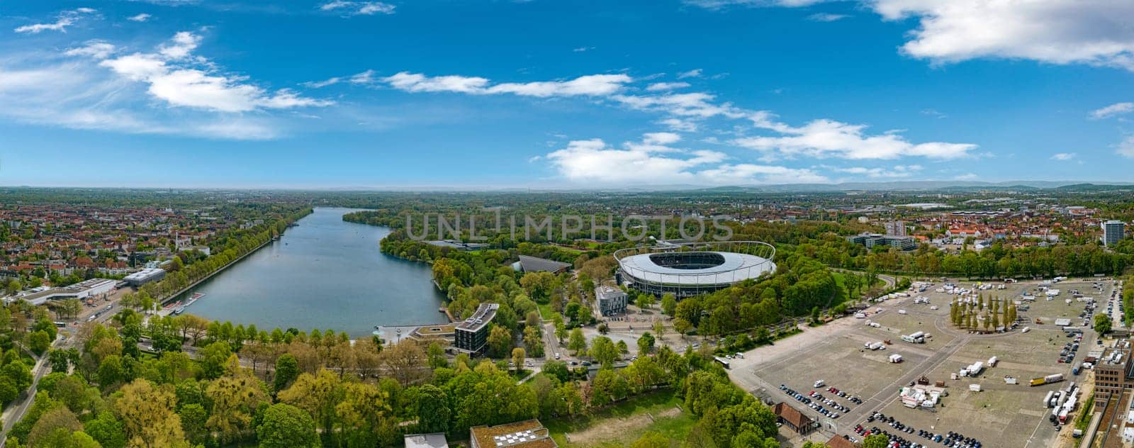 Aerial view of the Masch Lake in Hannover, Germany by mot1963