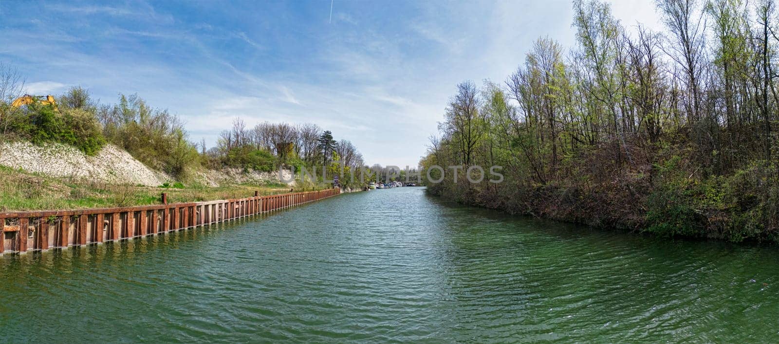 Mittelland Canal with Yacht Harbour, Lower Saxony, Germany. by mot1963