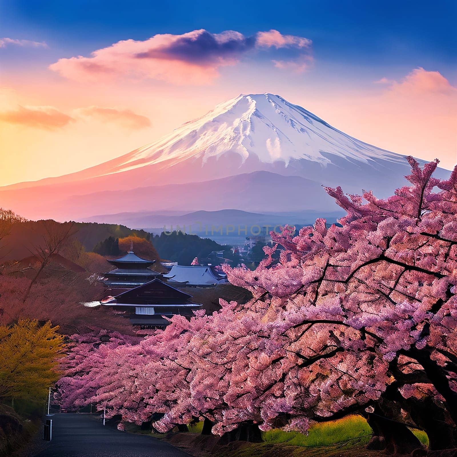 Breathtaking Beauty: Fuji Mountain and Cherry Blossoms in Spring, Japan