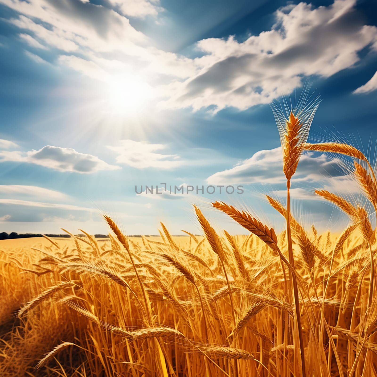 Sunlit Harvest: Basking in the Beauty of a Golden Wheat Field by Petrichor