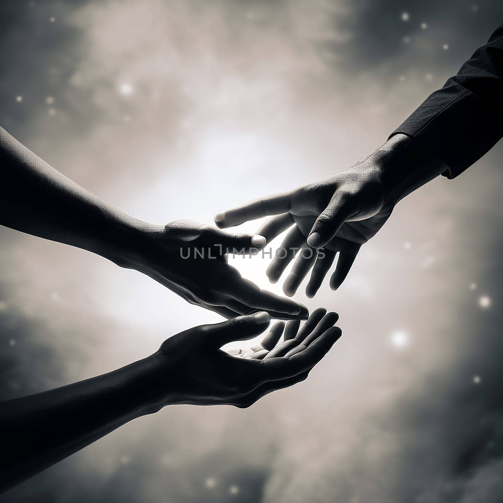 Unity in Darkness: Hands Extending Help in Times of Need by Petrichor