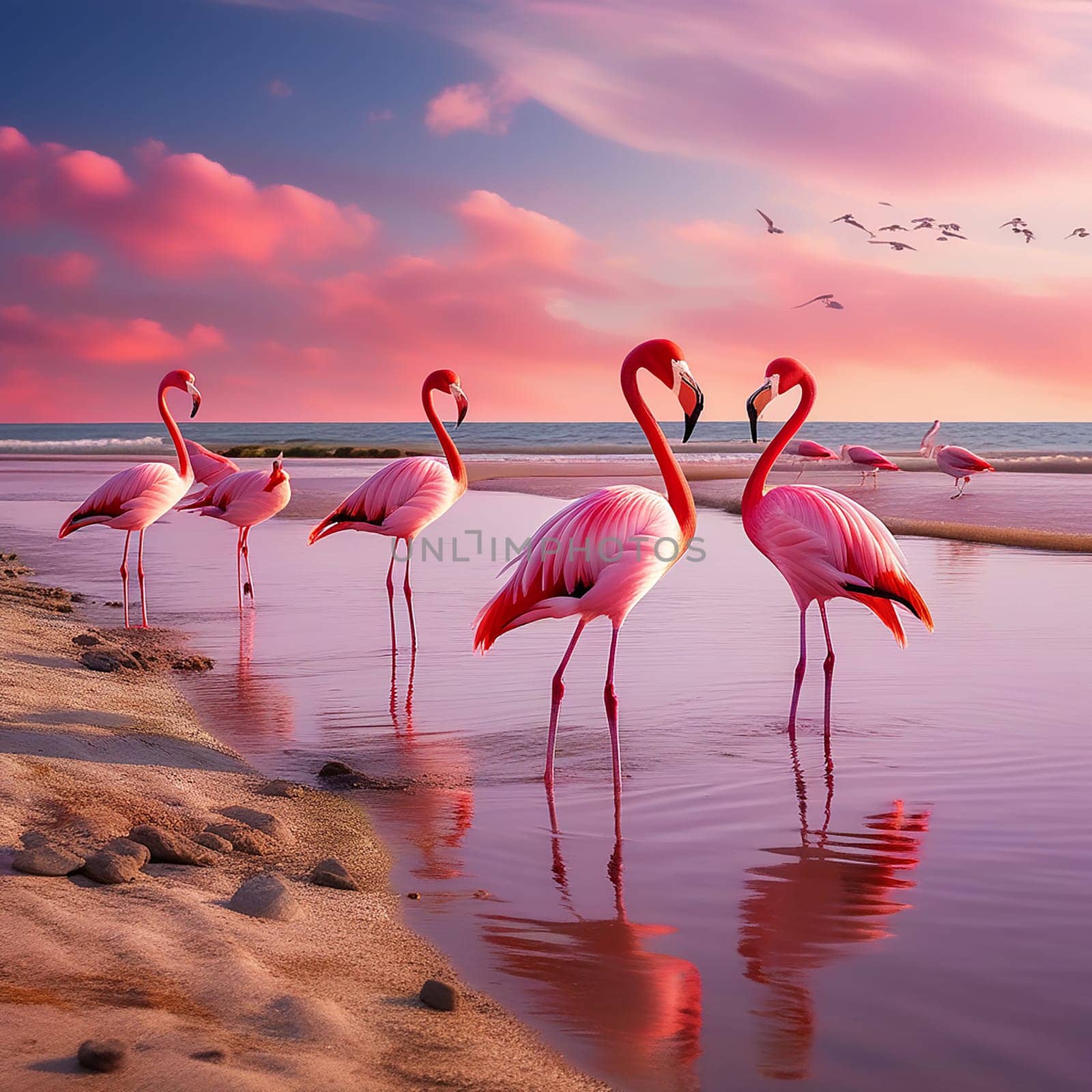 pink flamingo bird nature animal wildlife