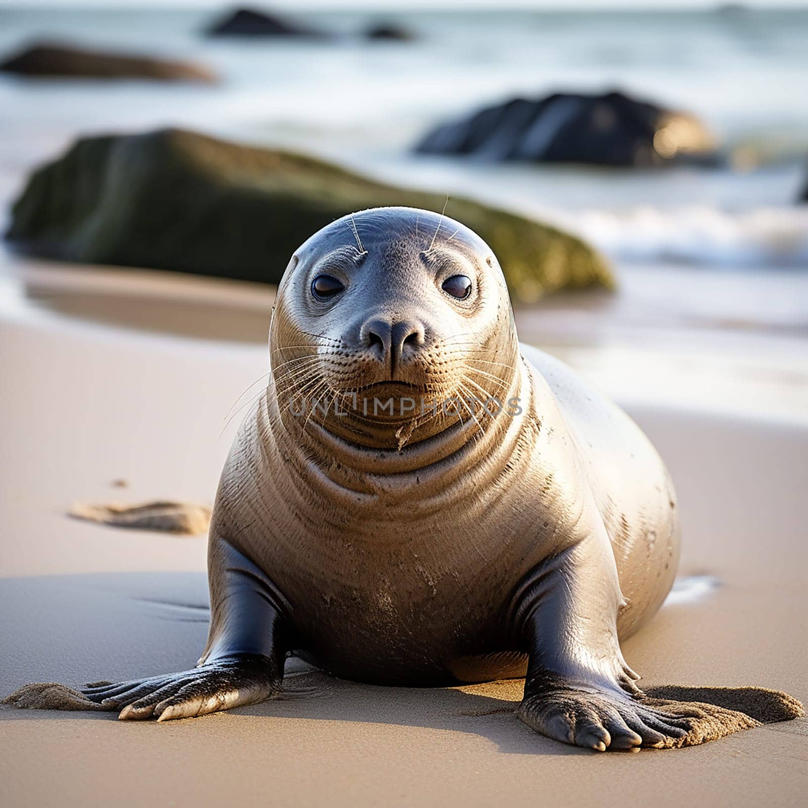 A Seal on the Beach of Dune Island near Helgoland