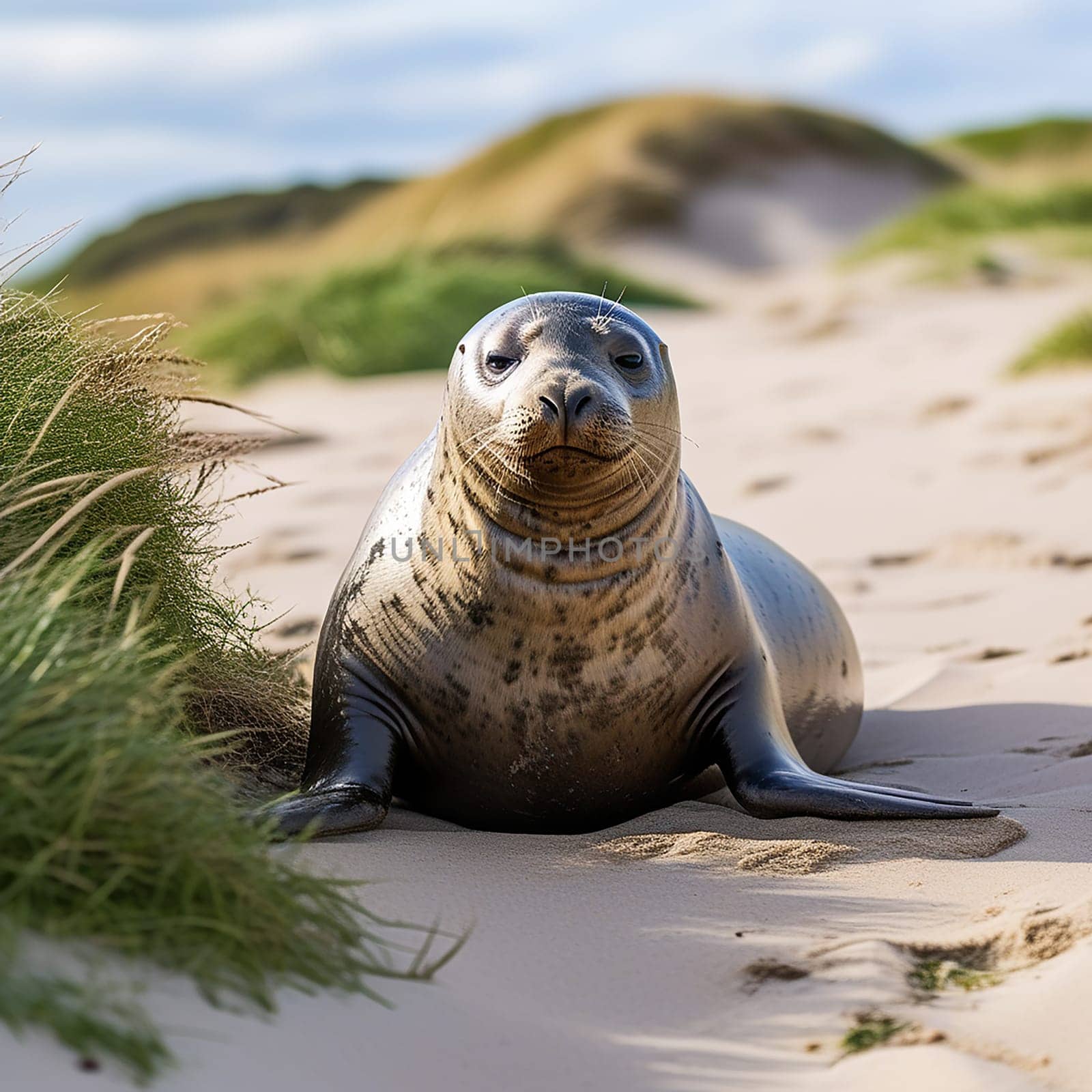 A Seal on the Beach of Dune Island near Helgoland by Petrichor