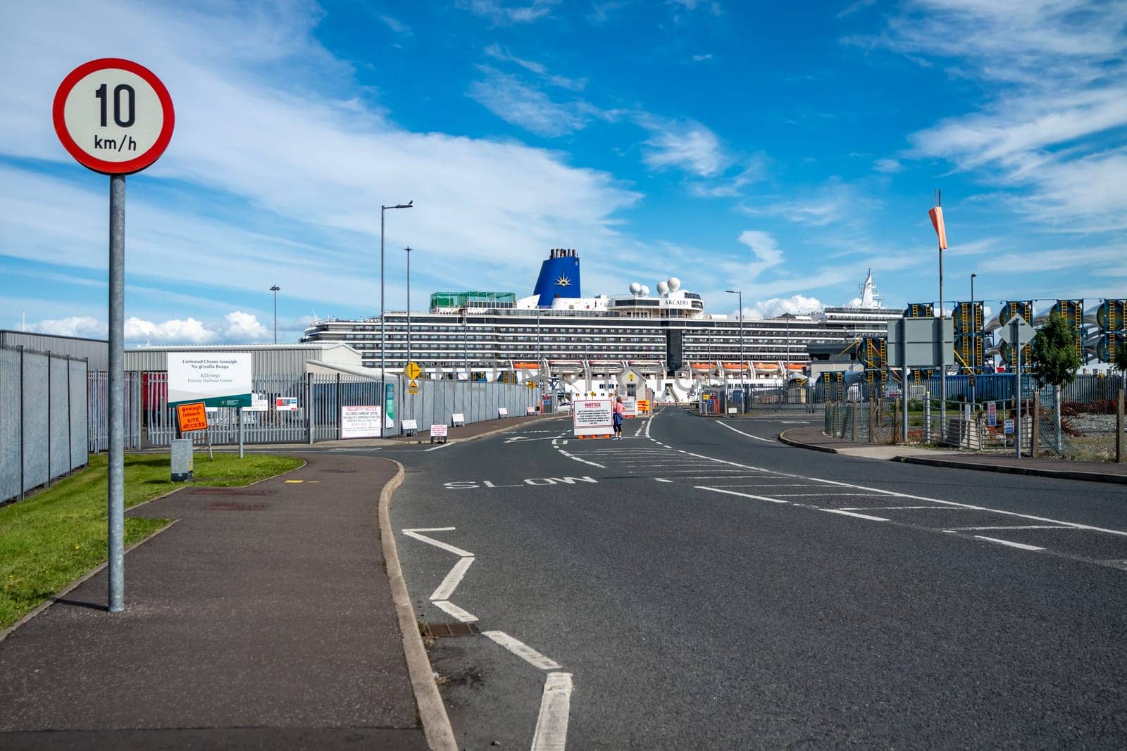 KILLYBEGS, IRELAND - MAY 16 2023: The Arcadia waiting for passengers in the harbour.