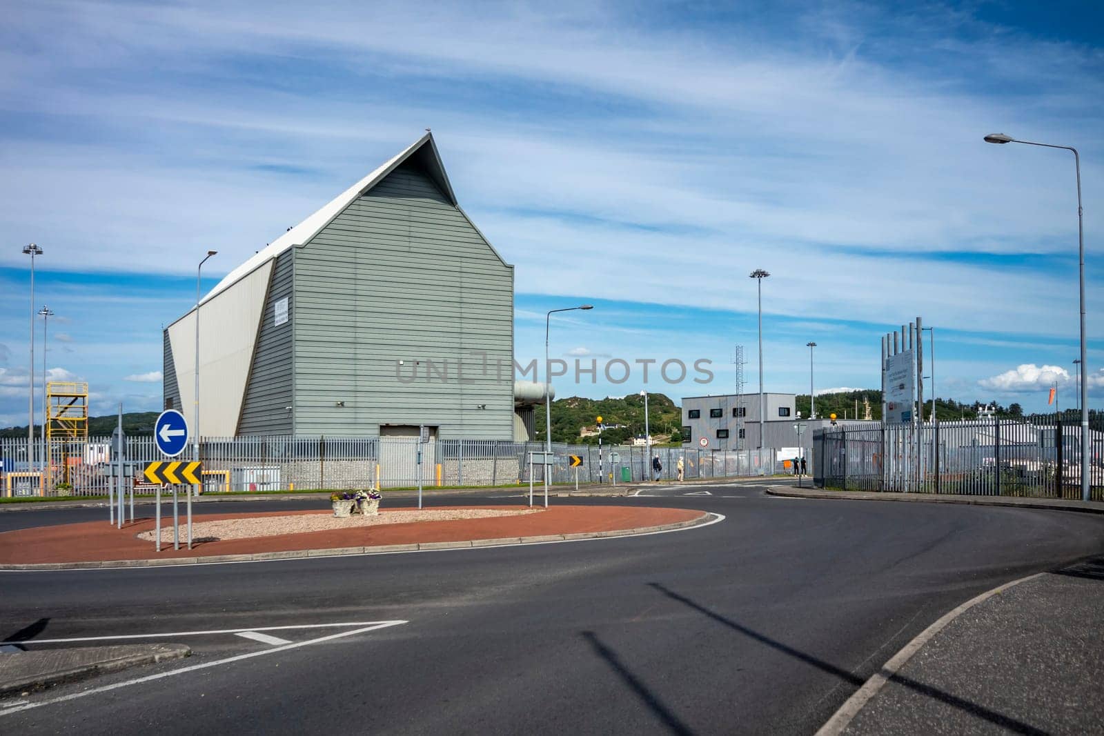 KILLYBEGS, IRELAND - MAY 16 2023: The Roundabout is close to Mooney Boats.