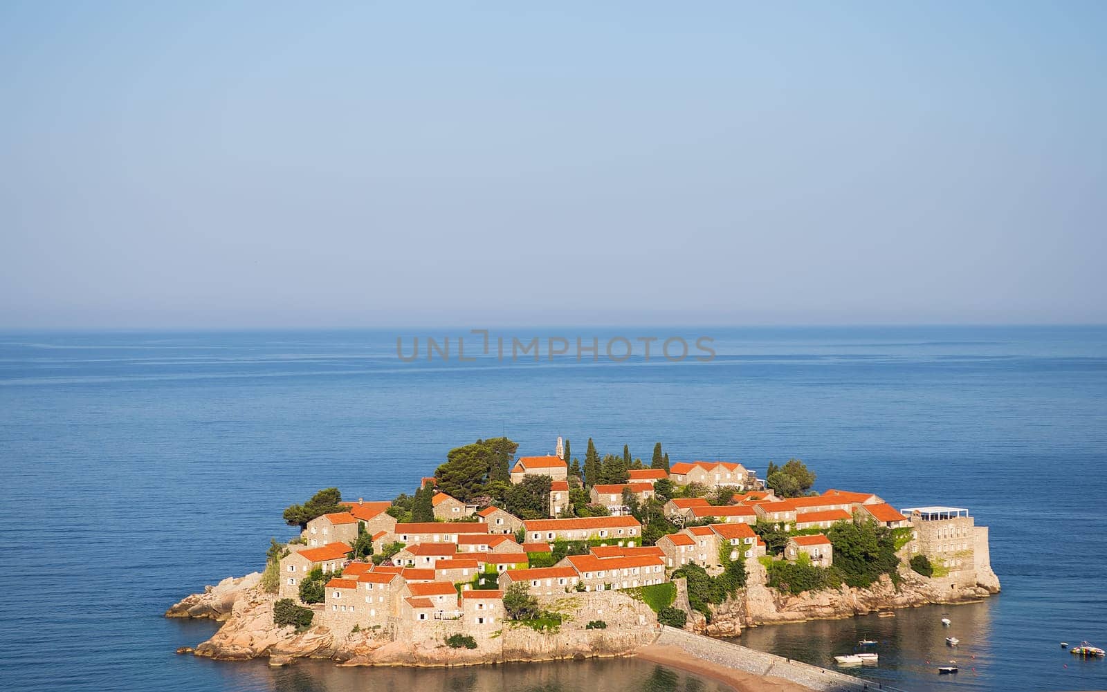 Very beautiful island of St. Stephen, Montenegro July 5, 2021: Island of St. Stephen St. Stephen in the Adriatic Sea, Montenegro