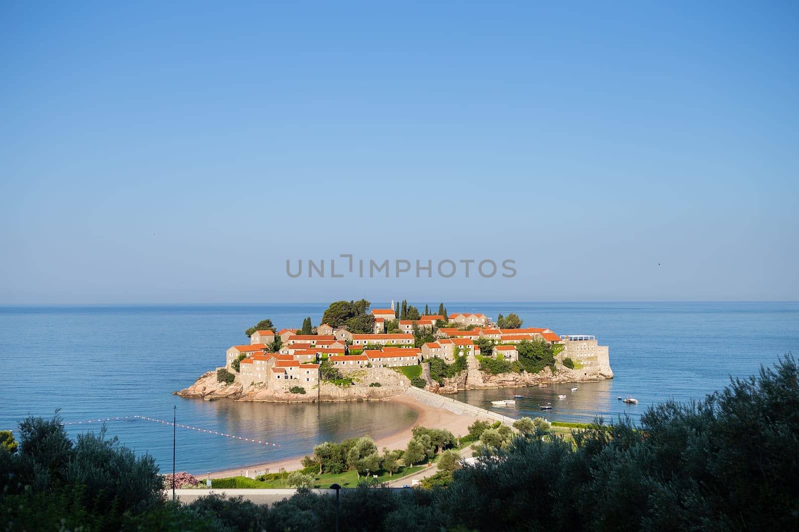 Very beautiful island of St. Stephen, Montenegro July 5, 2021: Island of St. Stephen St. Stephen in the Adriatic Sea, Montenegro