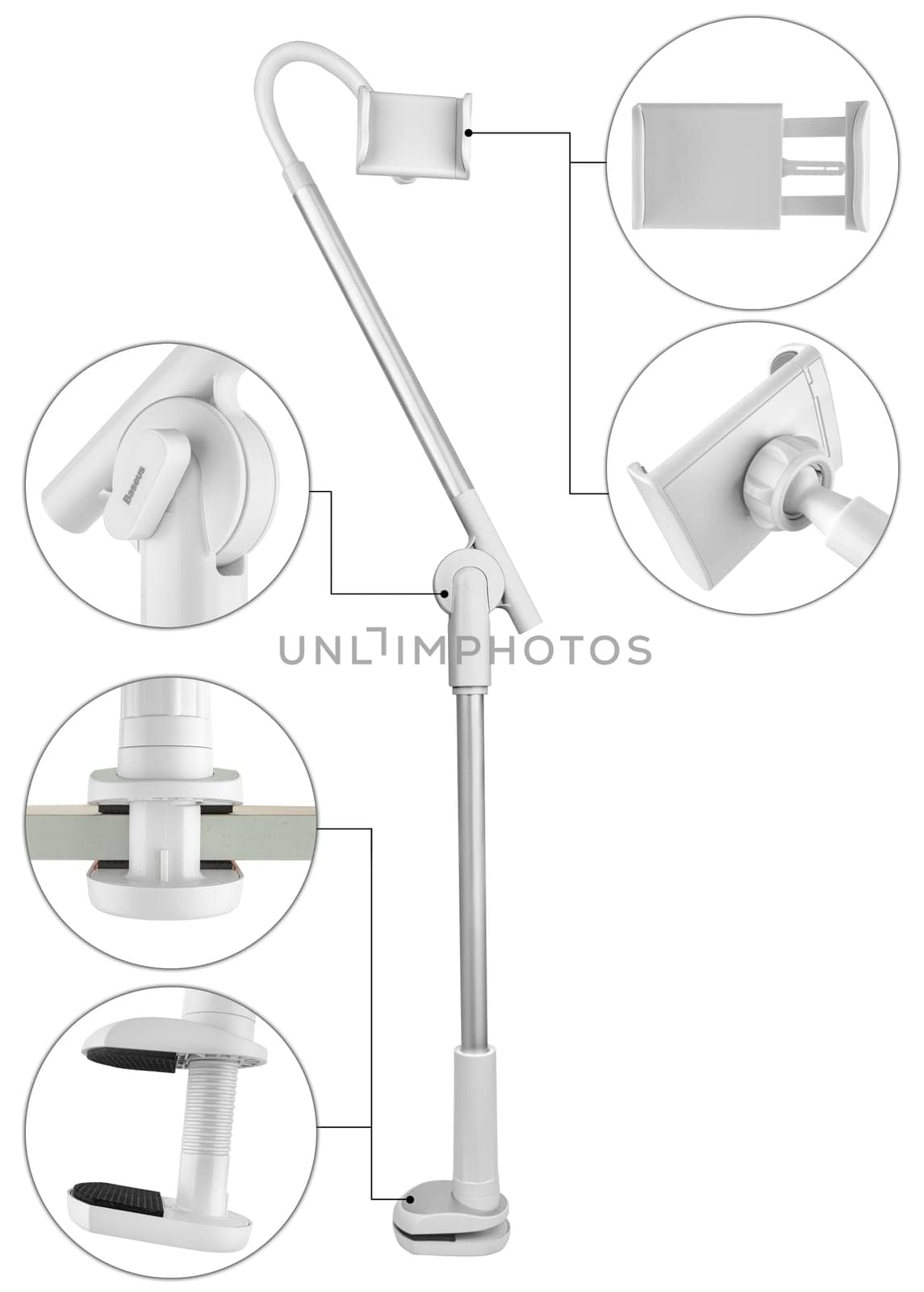 tripod for bloggers phone, on a white background in isolation