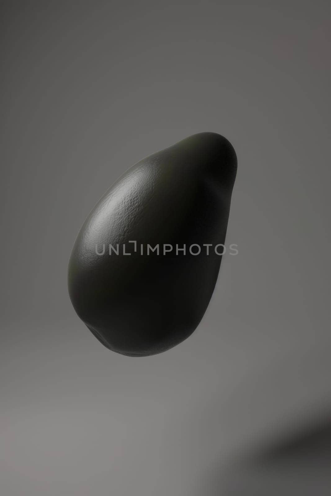a dark grey stone object floating in the air, 3d presentation, Generative AI by nijieimu